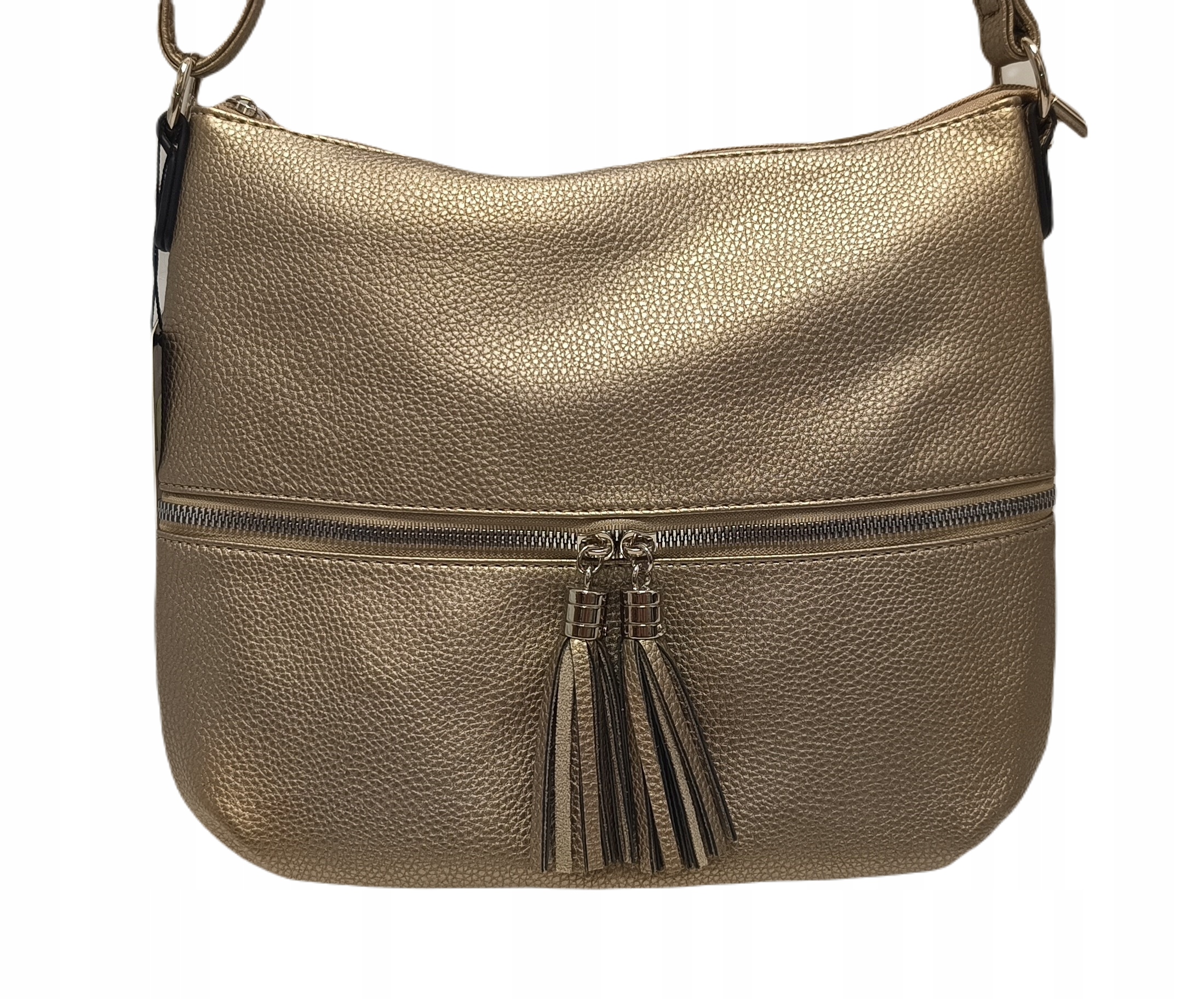 kabelka přes rameno měkká, prostorná, chvojí Flora&co h9046 taupe metalic