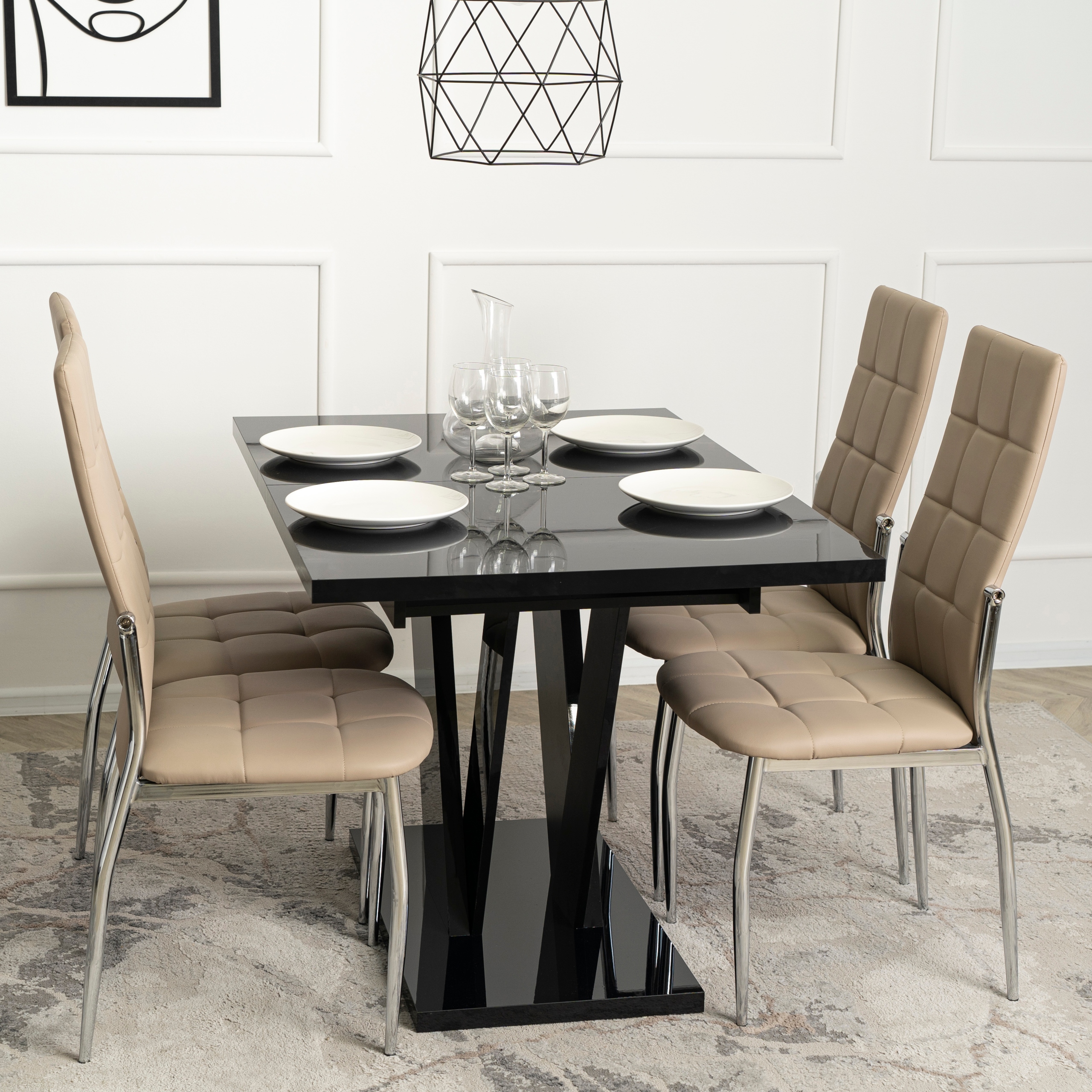 Krzesło Tapicerowane Kuchenne Jadalni Kuchni Salonu Beżowe Ekoskóra MOLLY Model Molly