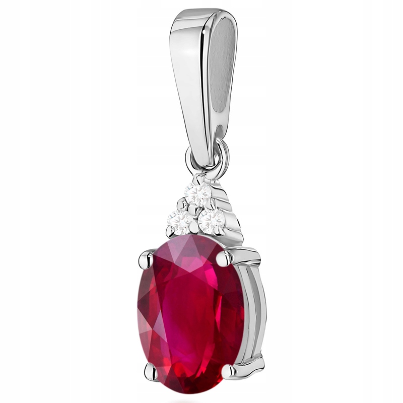 Krásný Zlatý Přívěsek Přívěsek pr. 585 s Rubínem 1,00 ct a Brilianty 14k