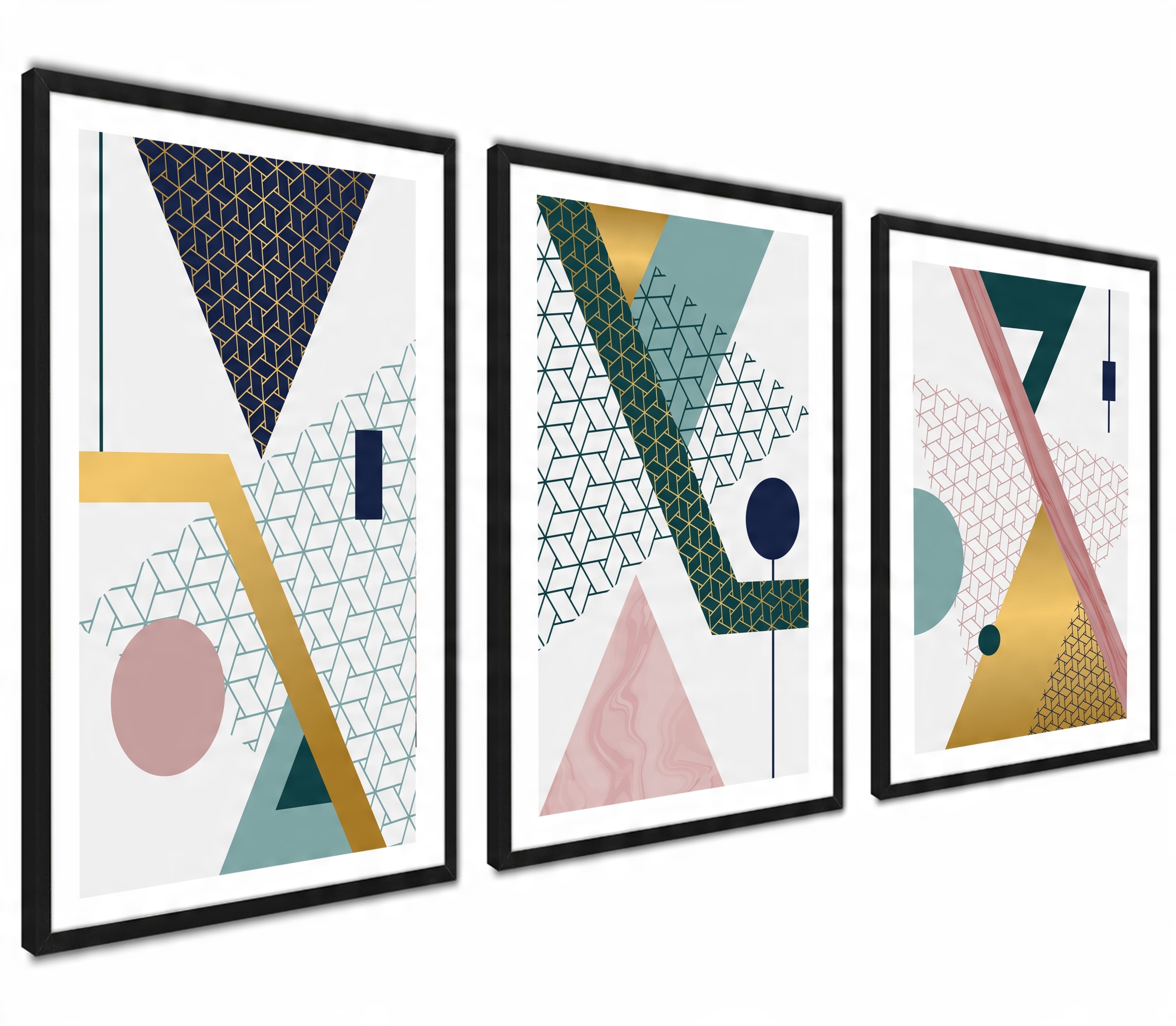 

Nowoczense Plakaty Abstrakcja Geometria Złote XL