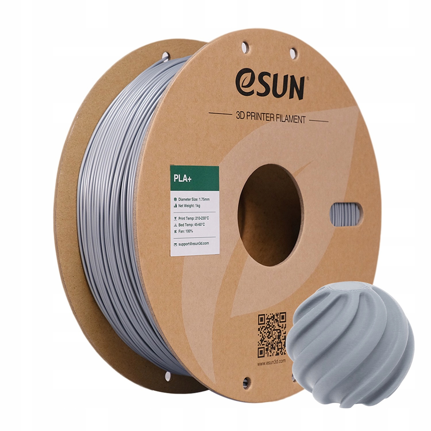 Filament PLA eSUN 1,75 mm 1000 g srebrny