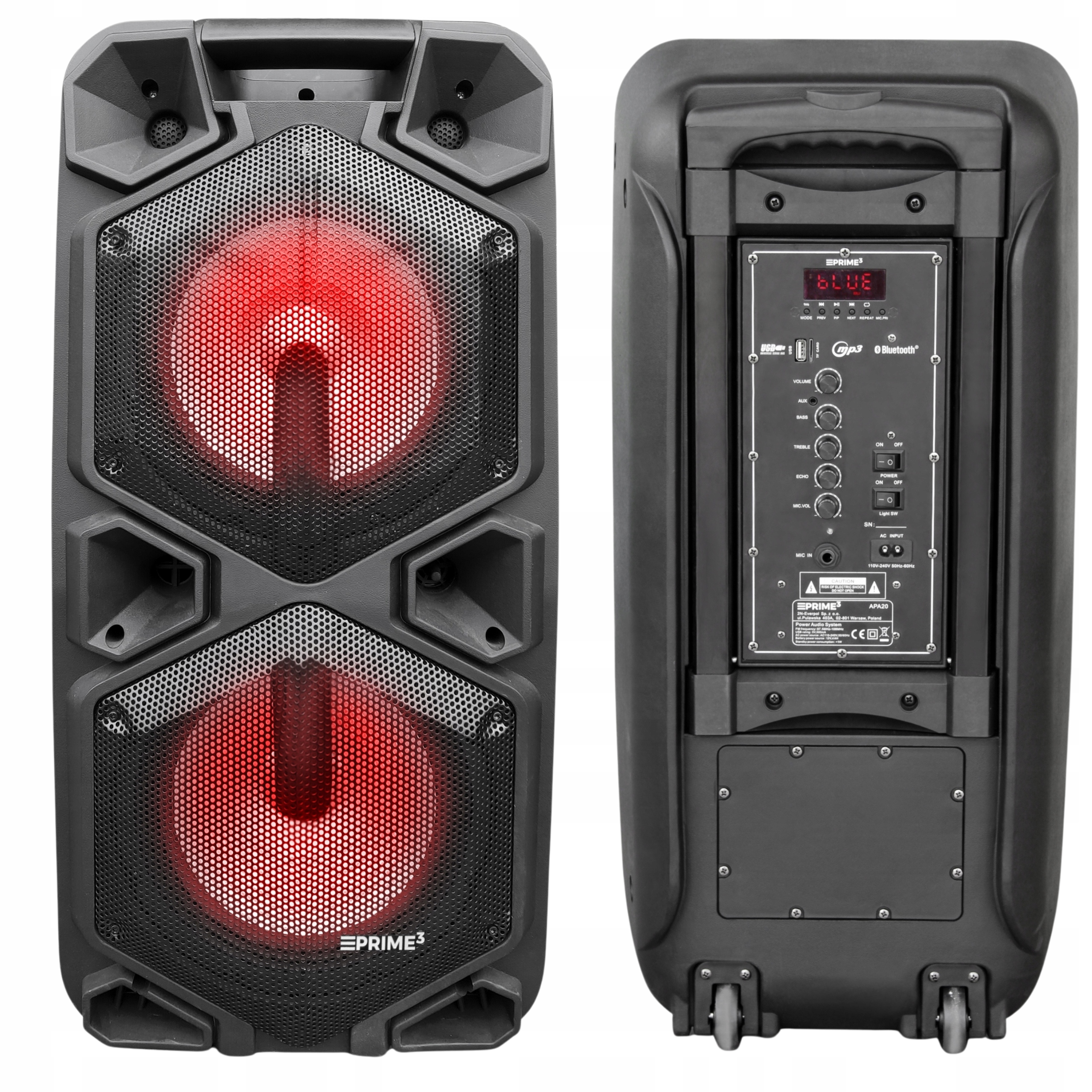 Głośnik Przenośny Bluetooth 8000 W Power Audio Kolumna PRIME3 APA20