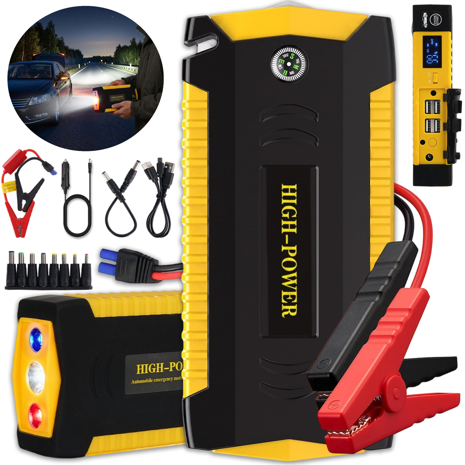 Jump Starter Štart Powerbank Baterka Sada Bezpečnostných Kladiev 6000 Mah