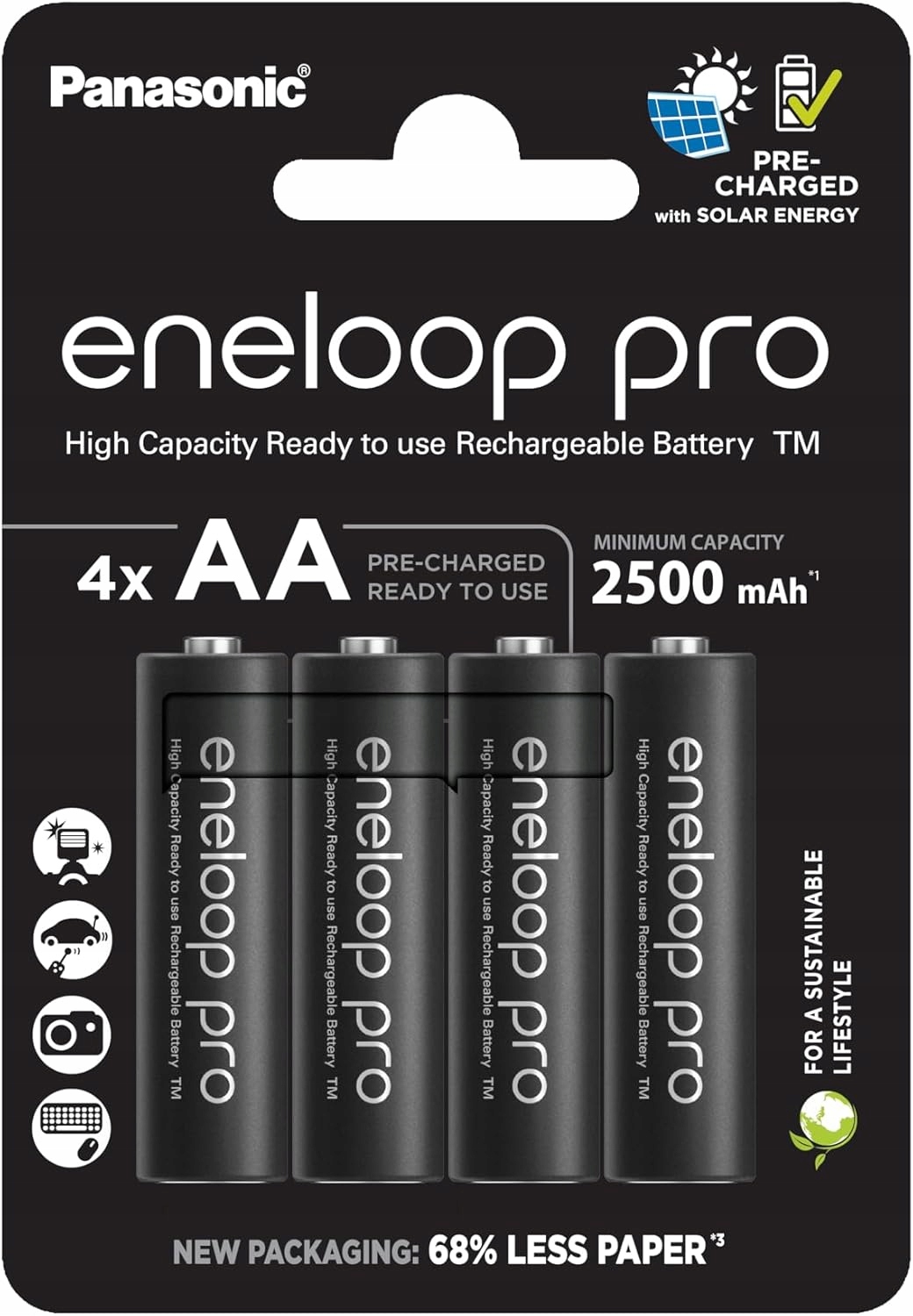 Akumulátory Panasonic eneloop pro 4x Aa 2500 mAh BK-3HCDE/4BE