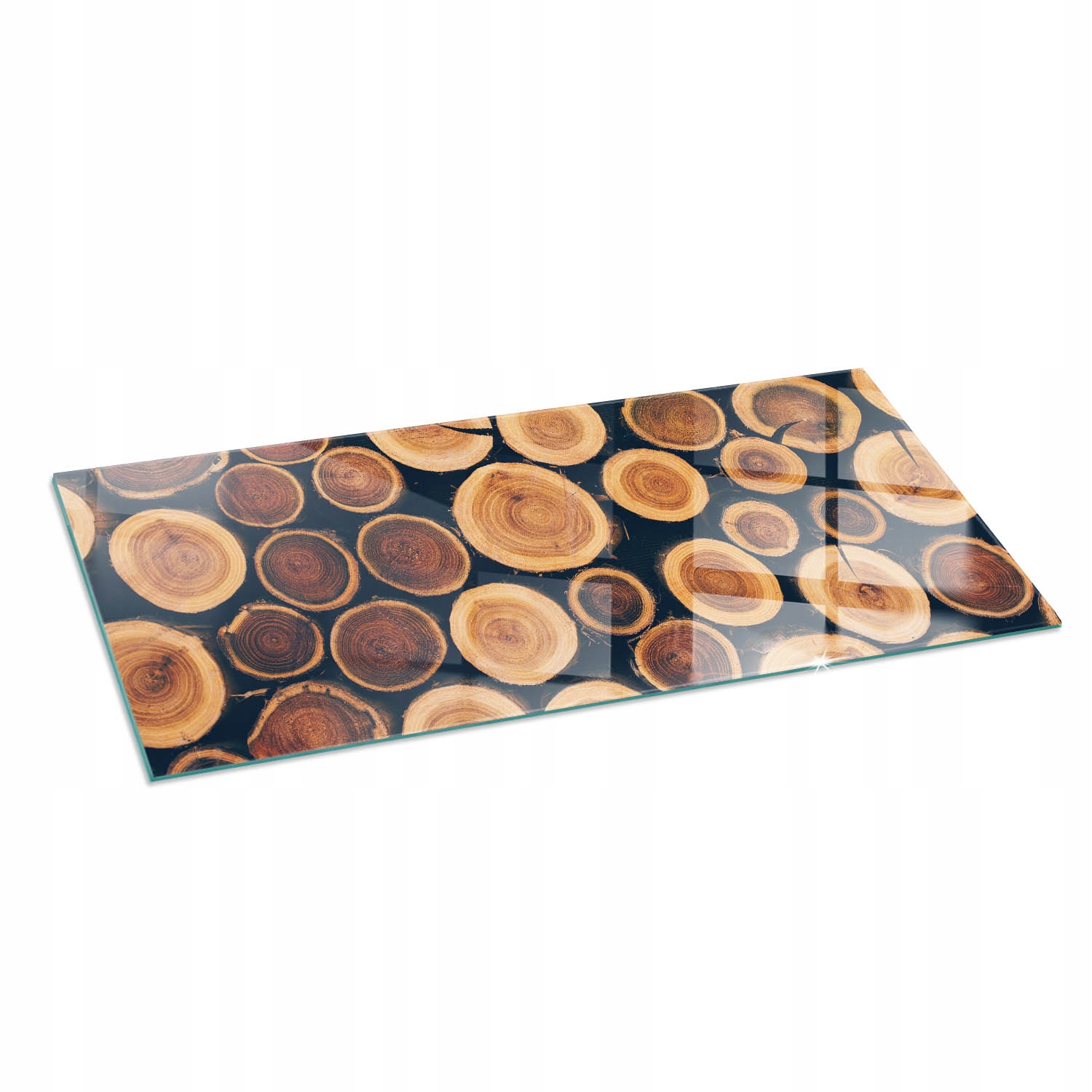 Ochranná sklenená podlaha pod kozu Krabica s skoseným drevom 125 x 50 cm