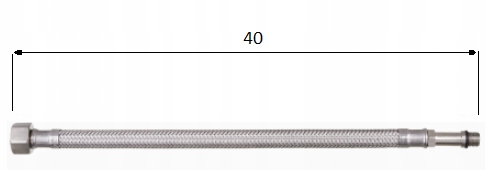 WĘŻYK PRZYŁĄCZENIOWY DO BATERII W OPLOCIE INOX GW 1/2" M10 GZ DŁUGOŚĆ 40cm Długość 40 cm