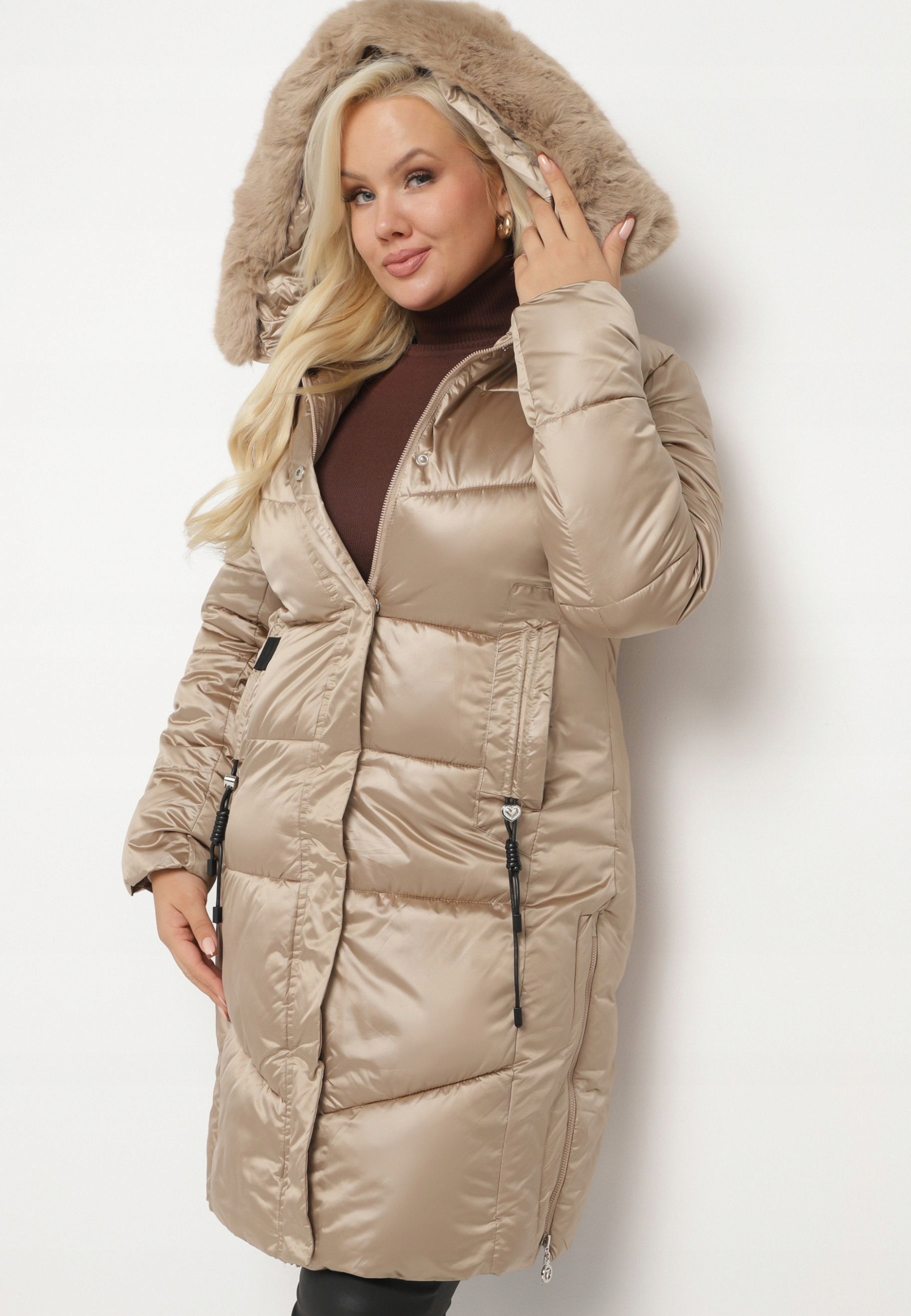 Born2Be Tmavě béžová dámská prošívaná bunda 5XL
