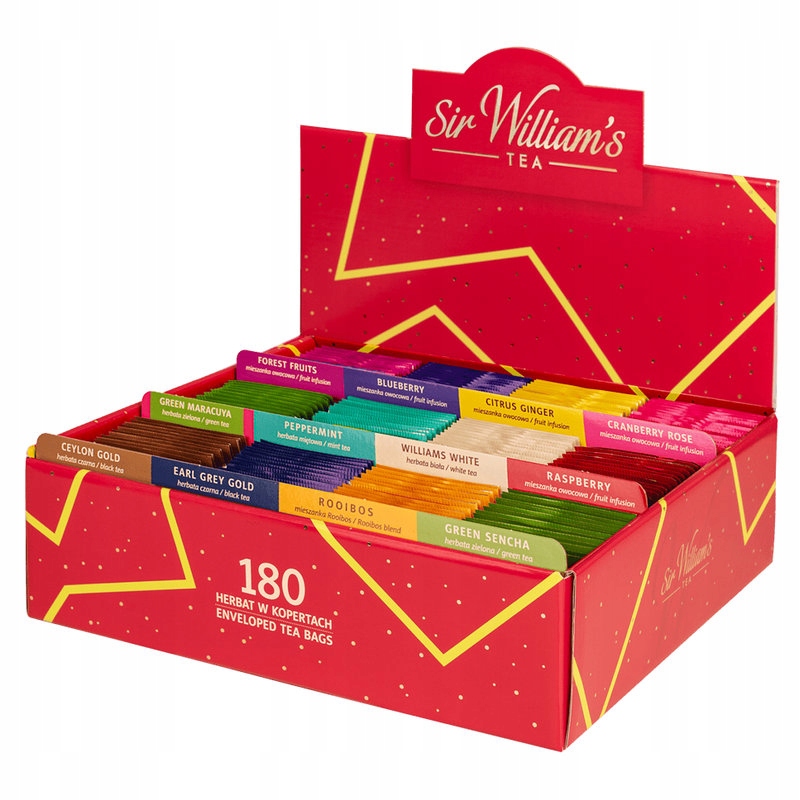Sir William's Prezenter Tekturowy 180 kopert zestaw herbat