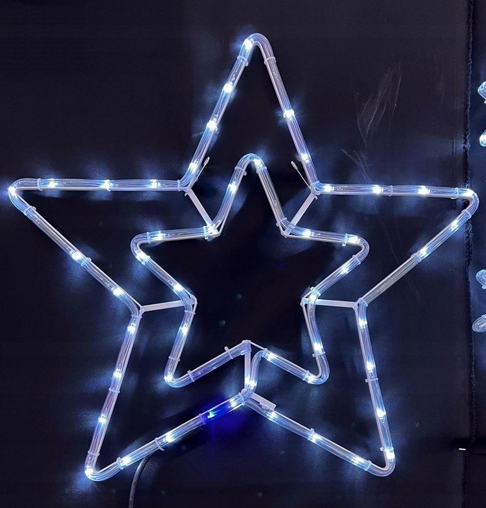 GWIAZDA ŚWIECĄCA ŚWIĄTECZNA LED WĄŻ CHOINKOWY 60cm Motyw śnieżynka