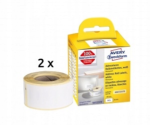 Etykiety adresowe do termodruku Avery 28 x 89 mm