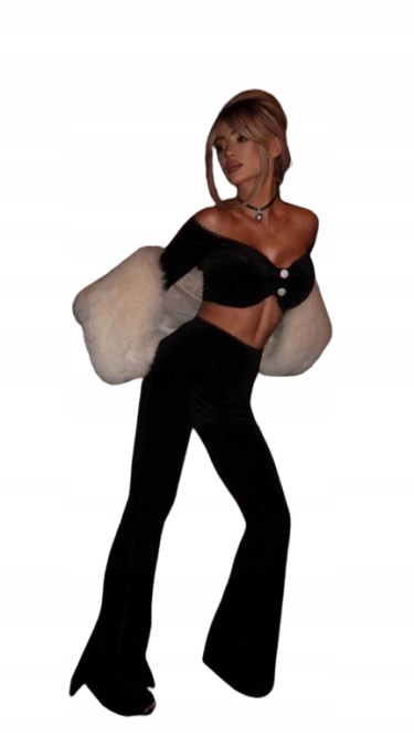 Velurové kalhoty Camille Just Unique Černá S/m