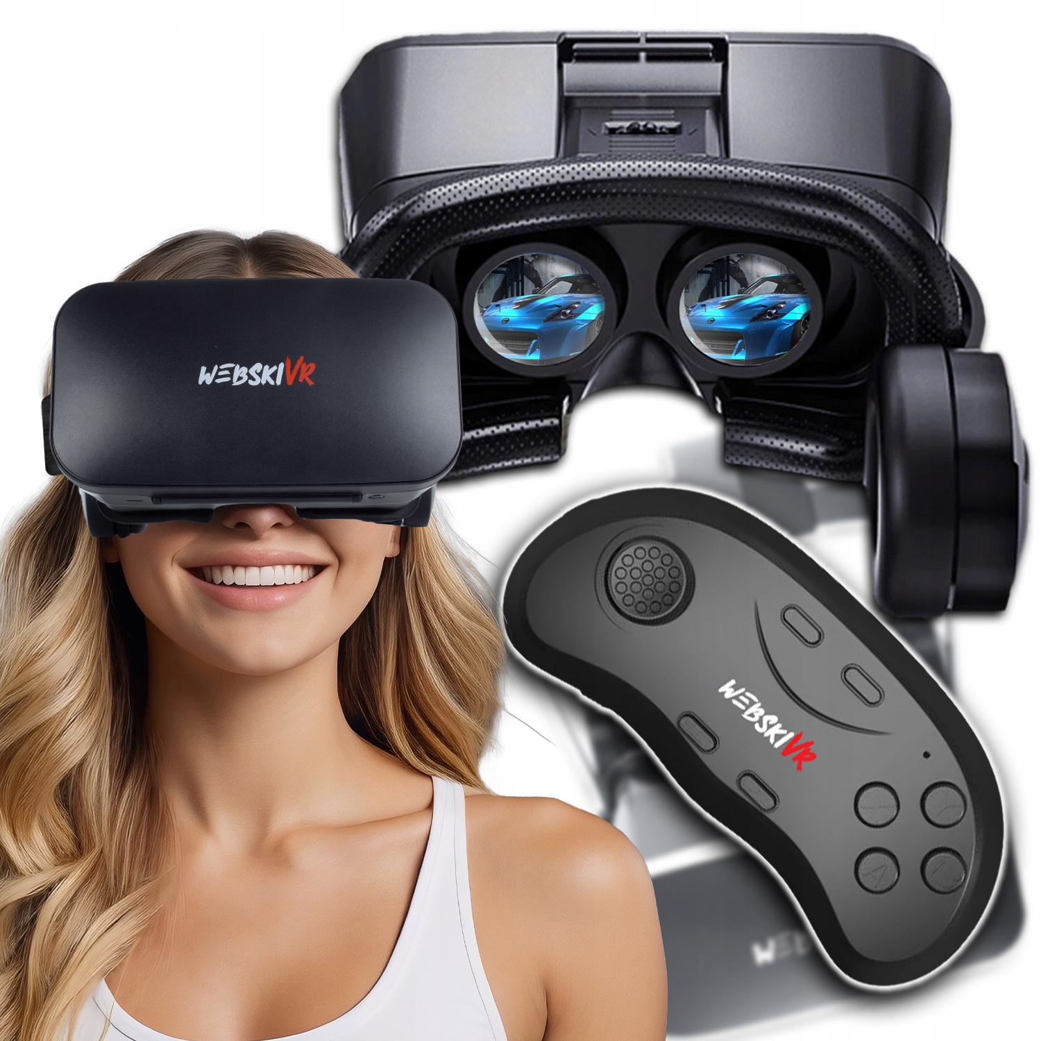 Brýle Vr Brýle S Bezdrátovými Sluchátky Bluetooth Pro Telefon Dálkové Ovládání