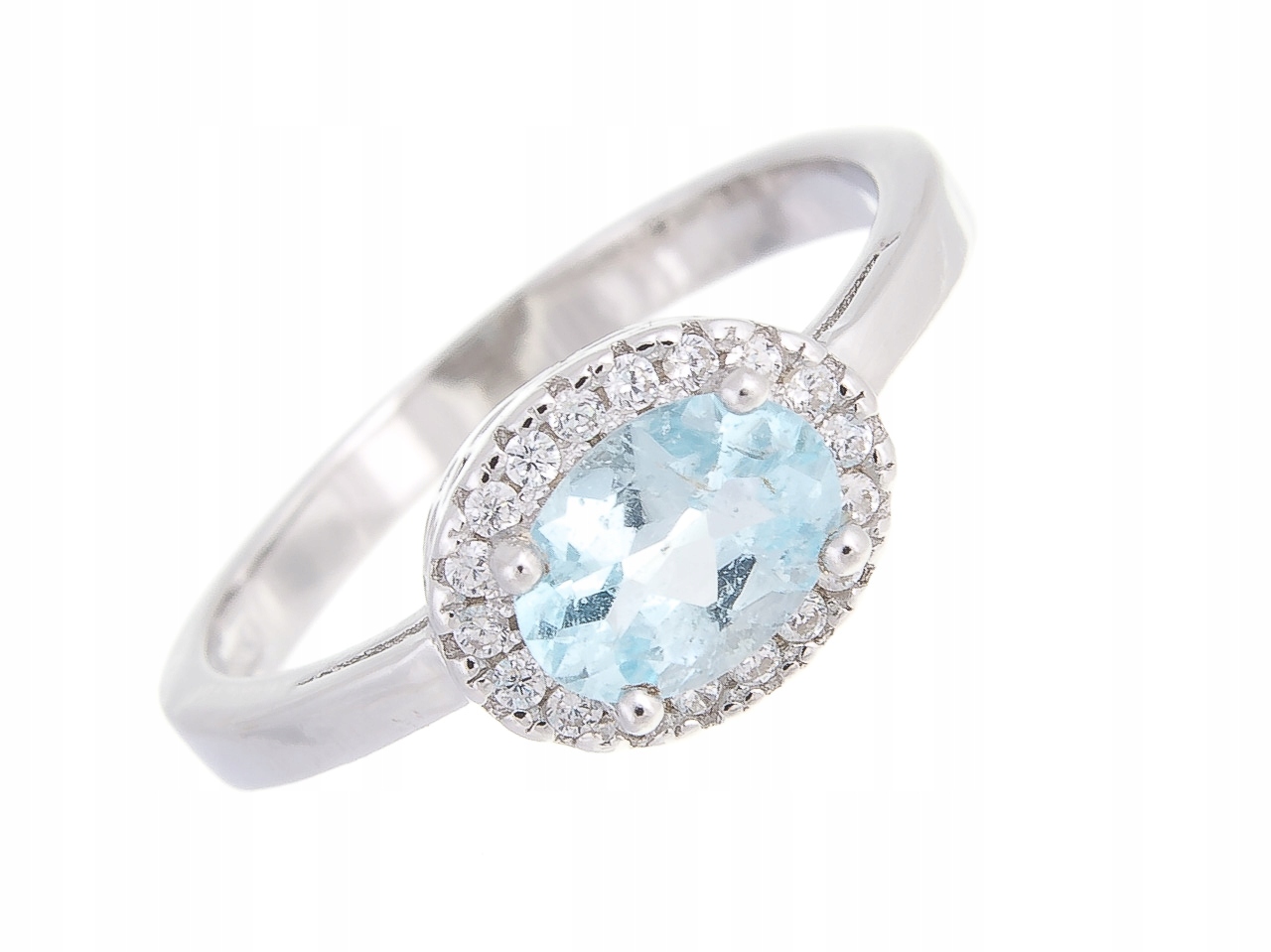 Stříbrný Prstýnek Prsten VEL.19 Sky Blue Přírodní Topaz