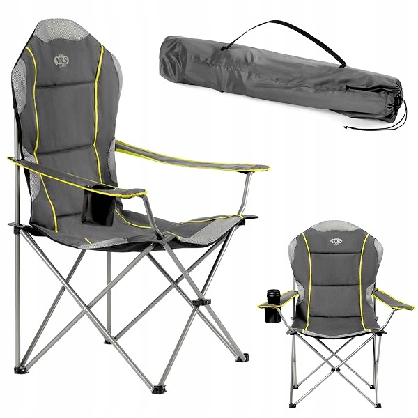 Krzesło Turystyczne Wędkarskie Solidne na Kemping Składane + Pokrowiec Marka Nils Camp