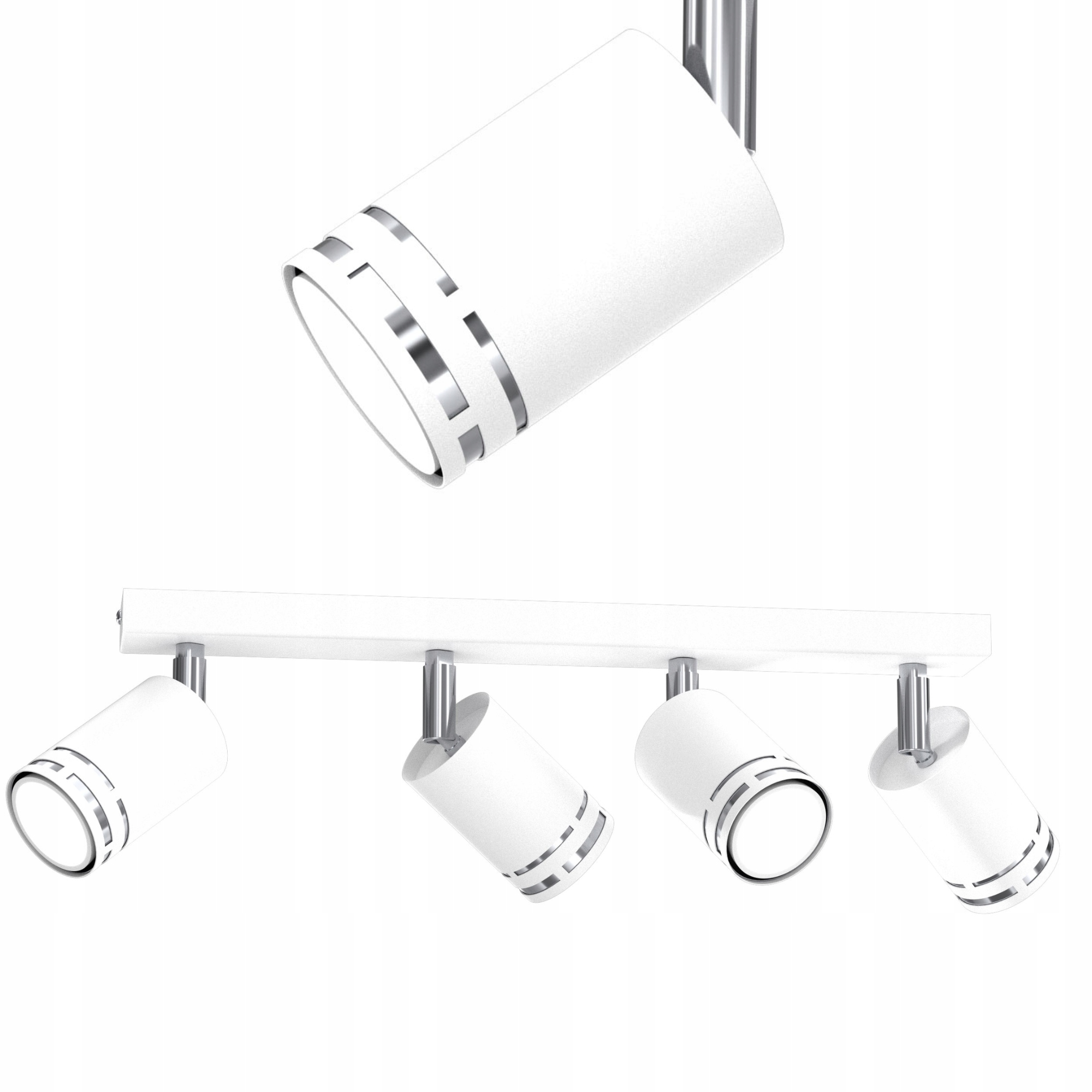 Stropní Svítidlo Stropní Bílý Chrom Pohyblivý Led GX53 Polská Lampa Spot Reflektor