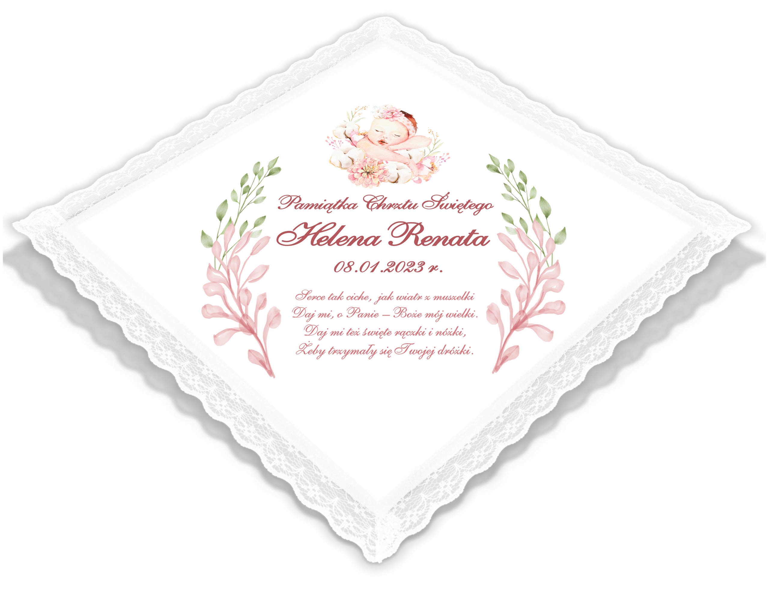 

Szatka do chrztu Chrzest krzyżmo imię data Z