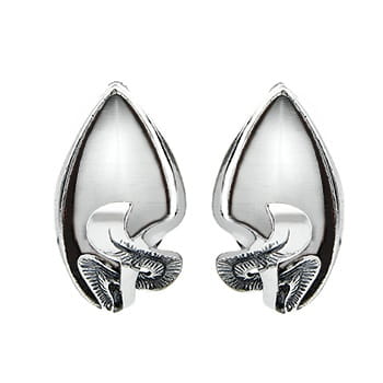 Efektní Stříbrné Klipy Bílé Kočičí Oko K448