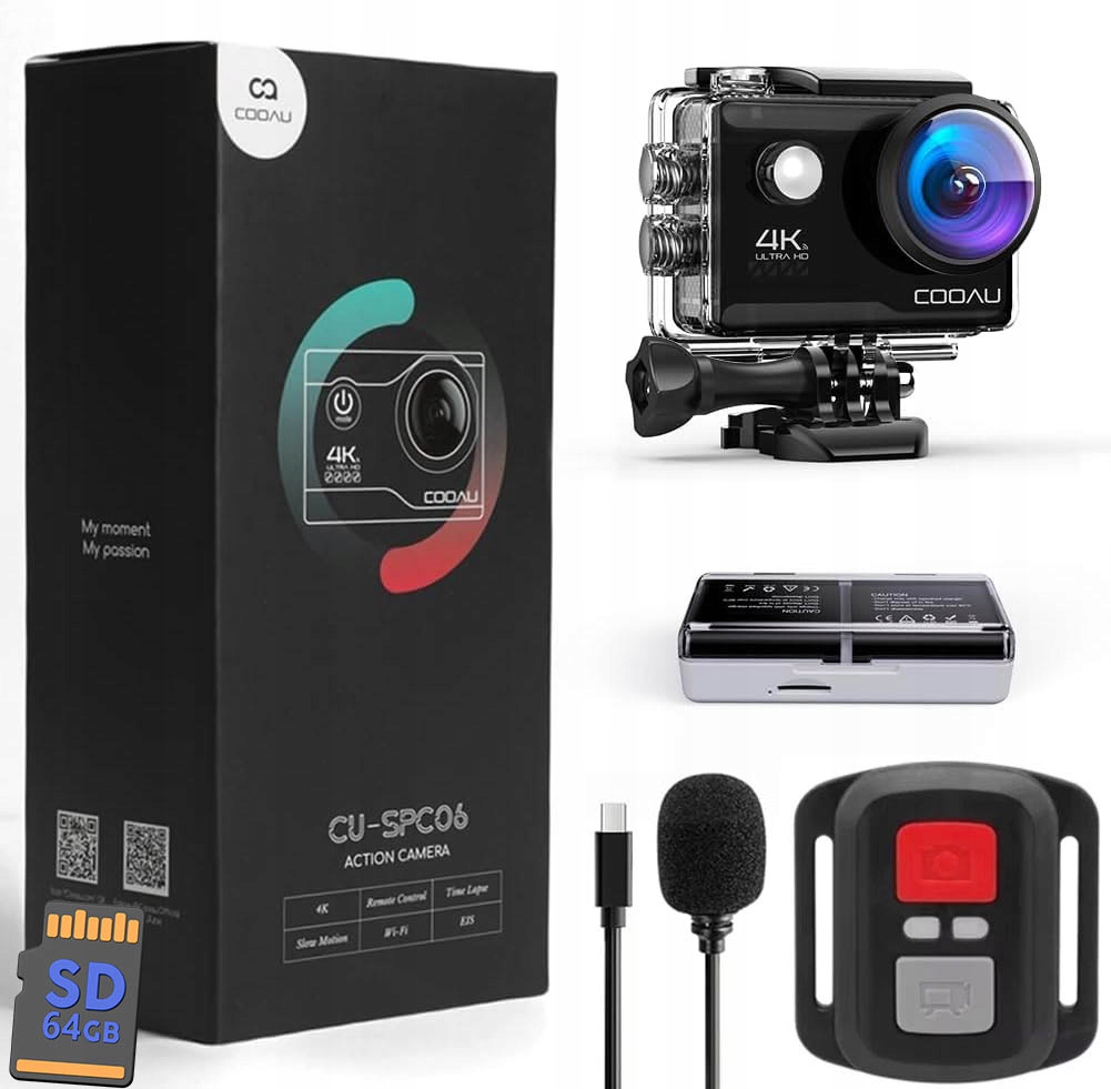 Sportovní Kamera Eis 4K Wifi Usb Mikrofon 40 M Voděodolná Příslušenství Sada