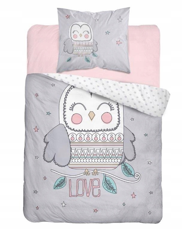 

Pościel Dwustronna 160x200 Sowa Sówka Owl Szara