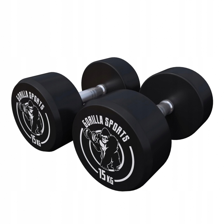 Hantle żeliwne 2x15kg zestaw 30 kg gumowane stała