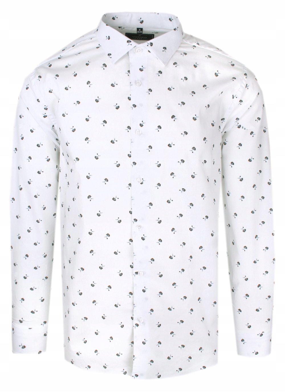 Elegantní košile s vypasovaným Střih – Victorio – Malé květy, bílá – 40/176-182