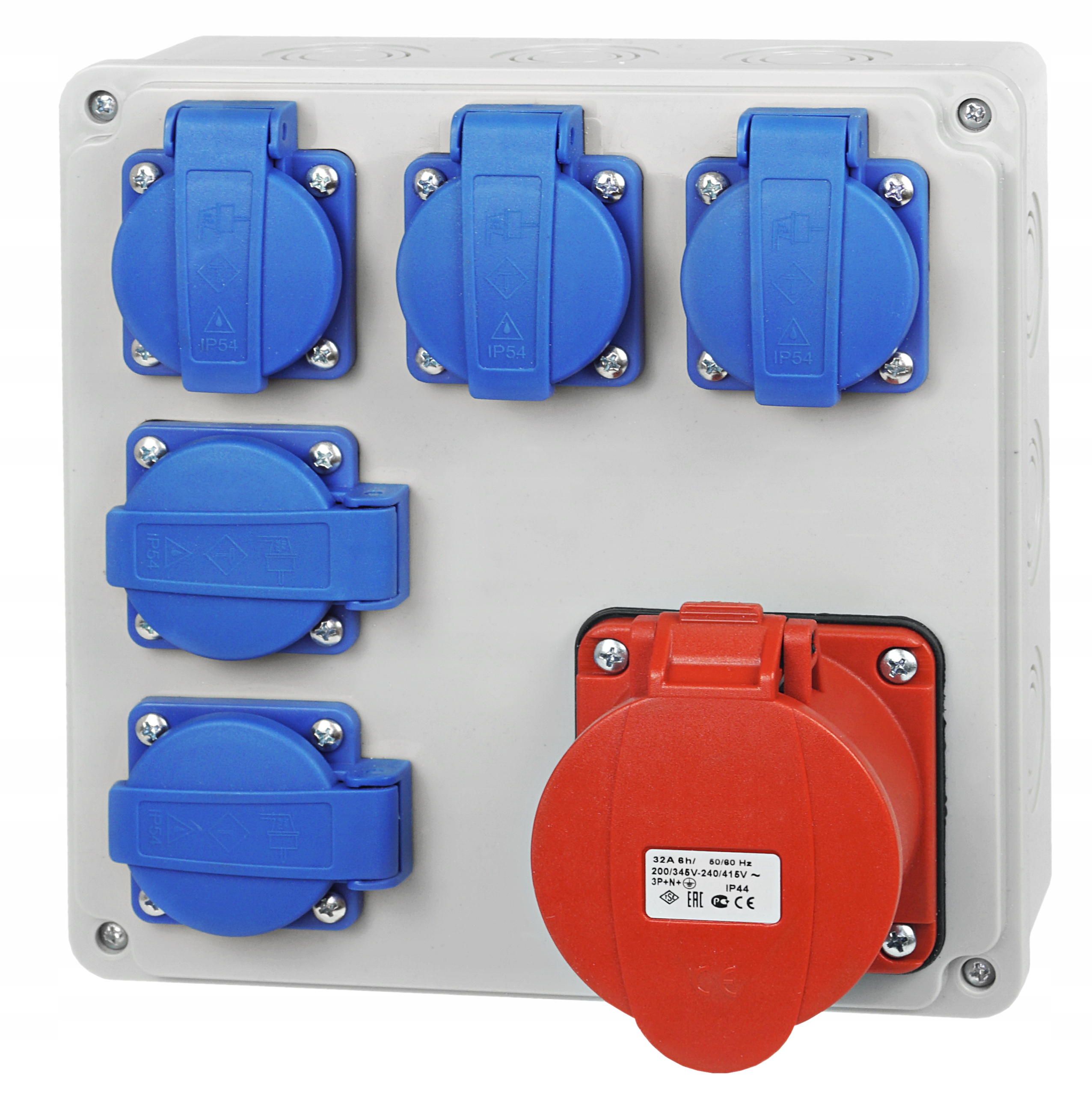 ROZDZIELNICA BUDOWLANA SKRZYNKA GNIAZDO 32A 5x230V