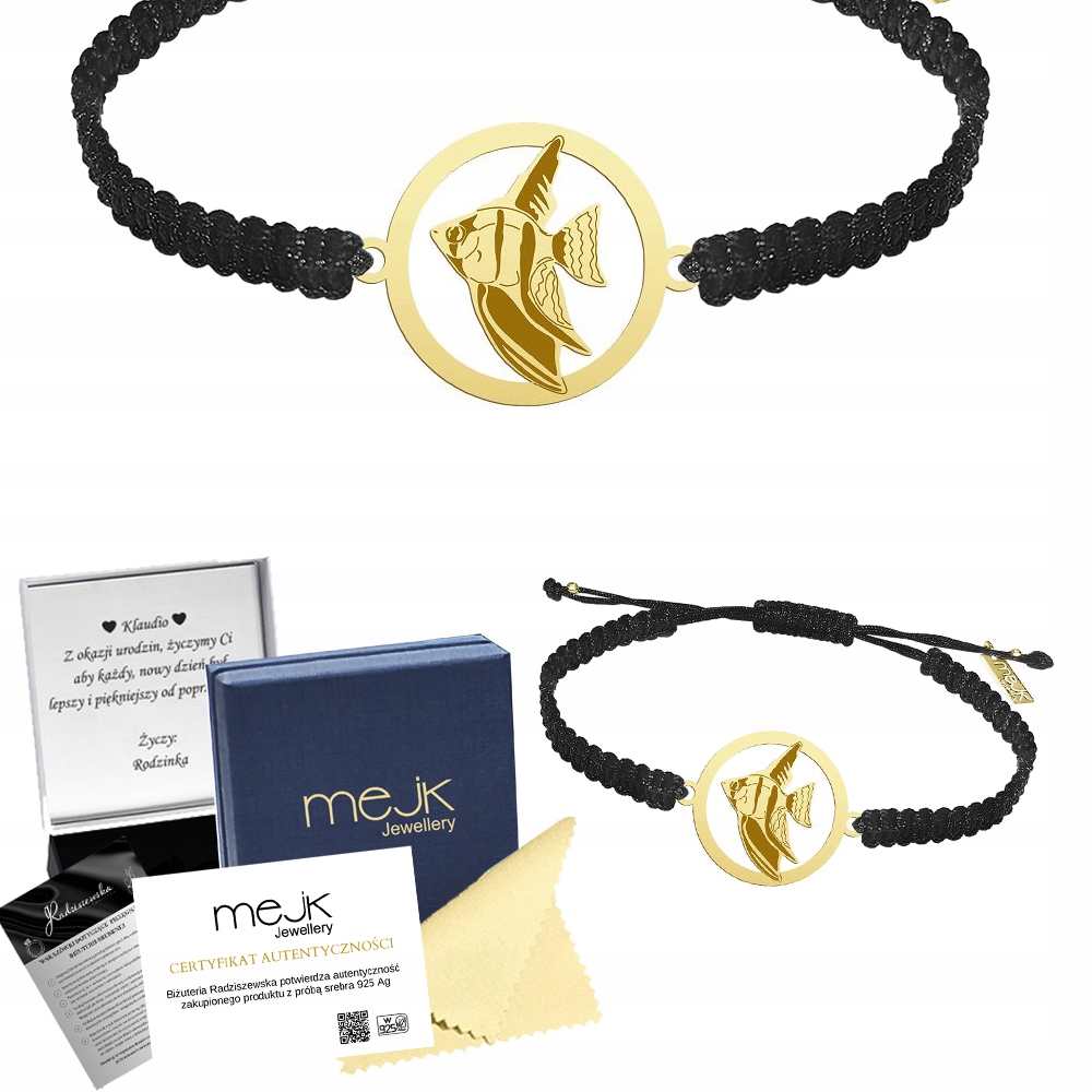 Zlatý náramek se skalárem 925 Makramé Dárek Šperky Gravírování Bonus