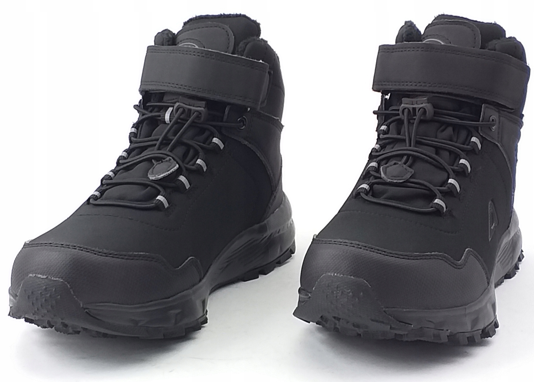 ŚNIEGOWCE AMERICAN CLUB TRAPERY ZIMOWE CIEPŁE POLAR CZARNE TREKKING RZEP 37 Rozmiar 37