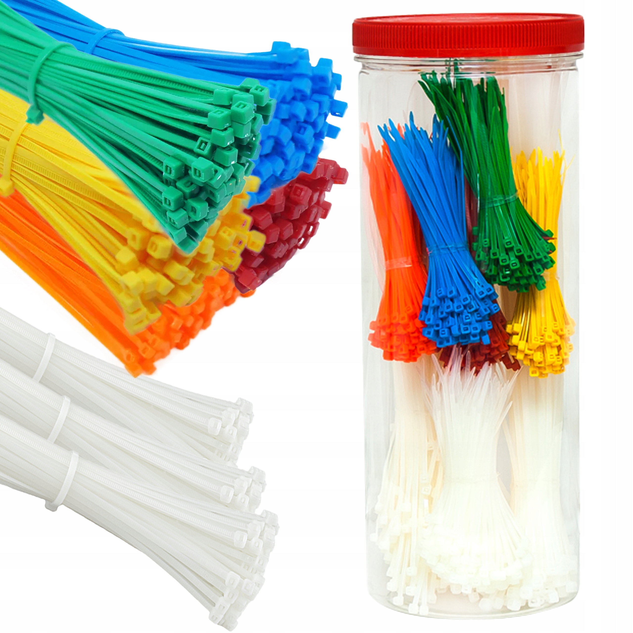 1200 SZTUK OPASKI ZACISKOWE KOLOROWE TUBA 2,5