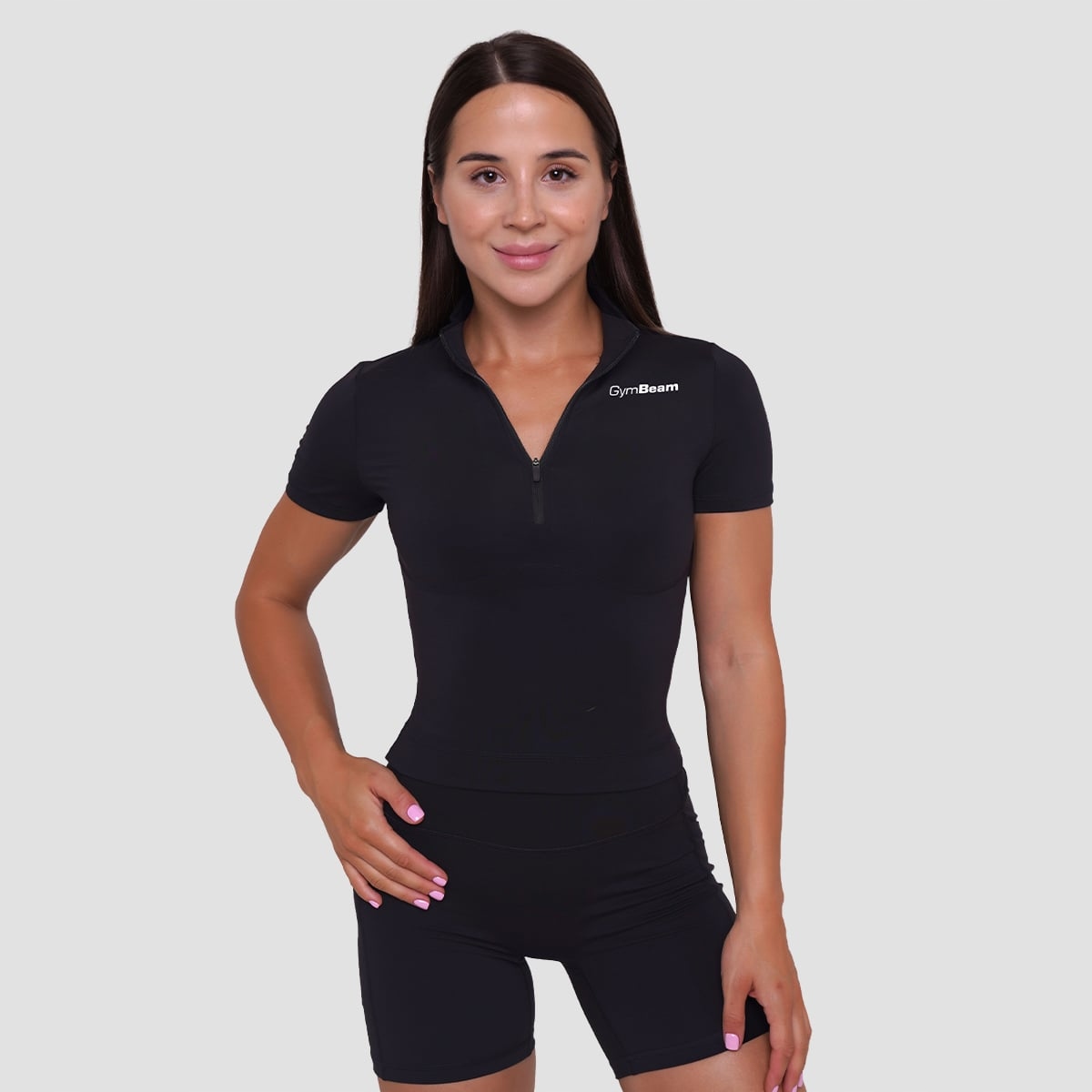 GymBeam Damska koszulka Ignite Cropped Black Xs