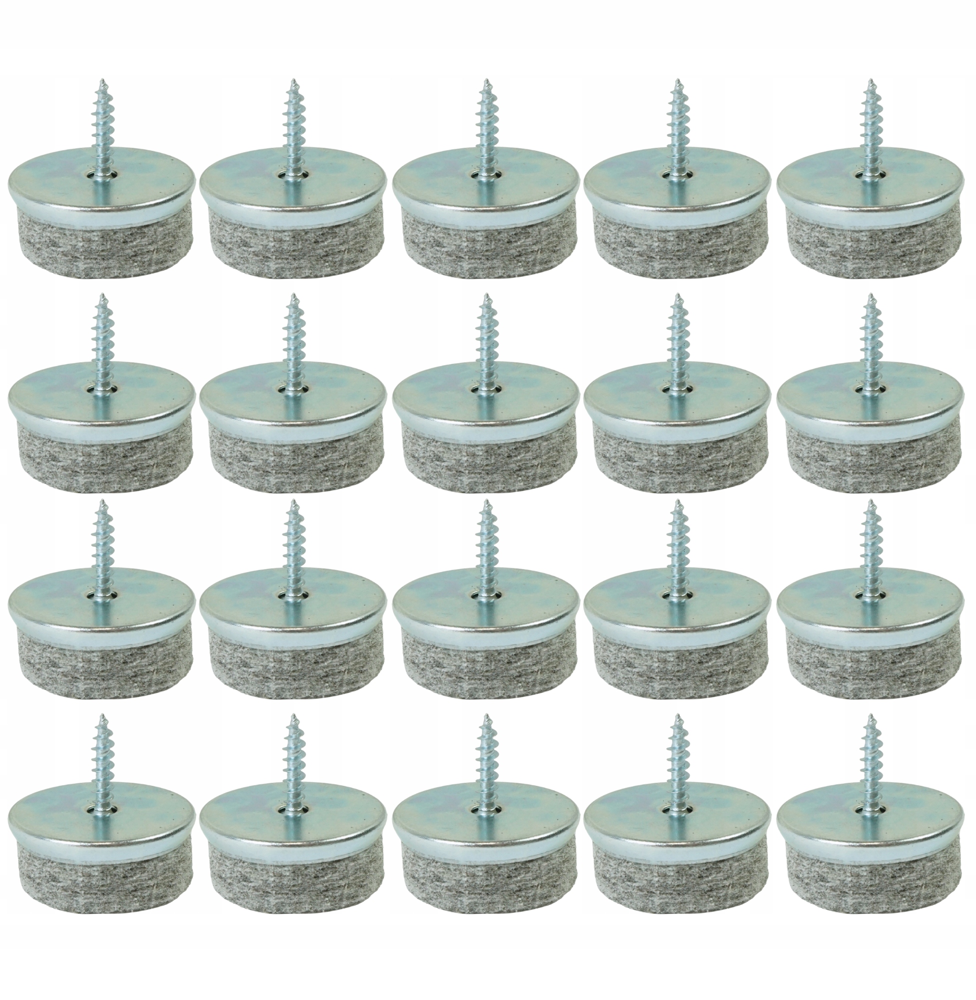 Kovový kluzák 28 mm s plstí a vrutem pro nábytek, zabezpečení