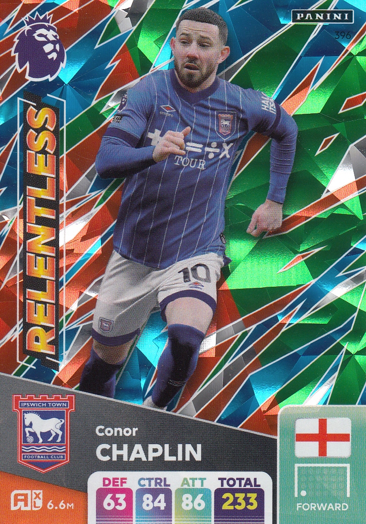 Premier League 2025 Adrenalyn XL karta Relentless Chaplin 396