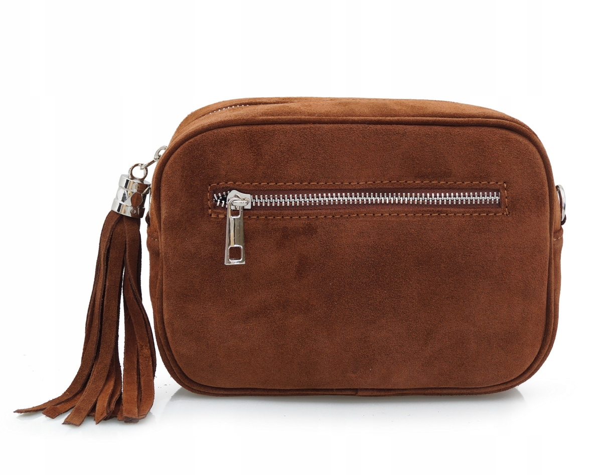 

Torebka Zamszowa listonoszka z suwakiem Brązowa