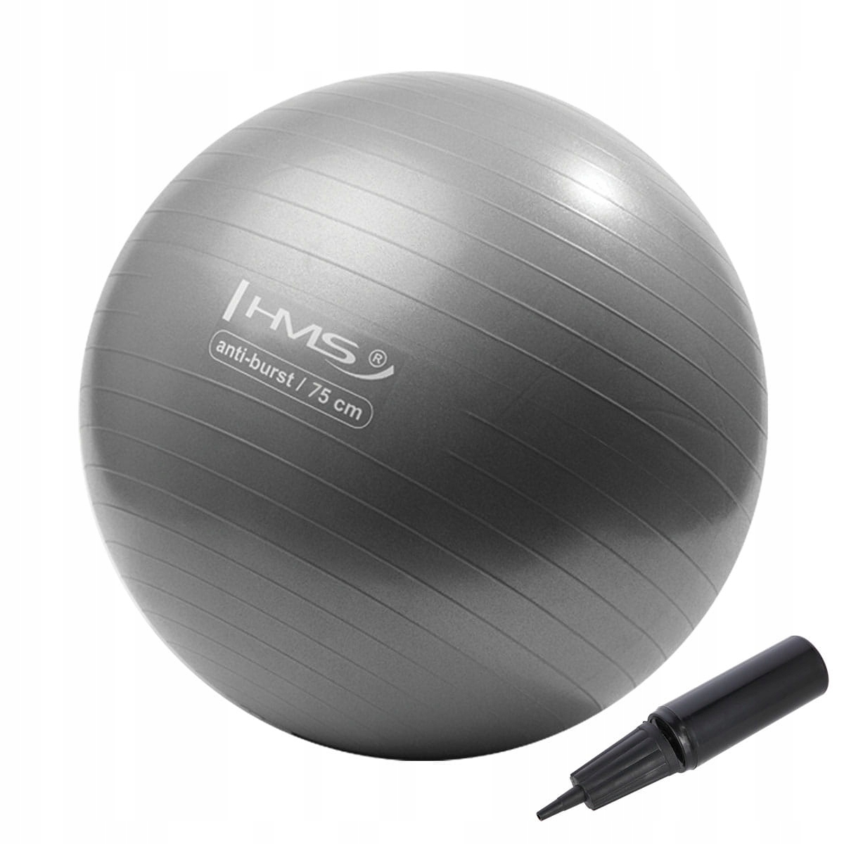 Piłka Gimnastyczna YB02 New 75CM Gray Anti-burst Hms Ćwiczenia Pilates