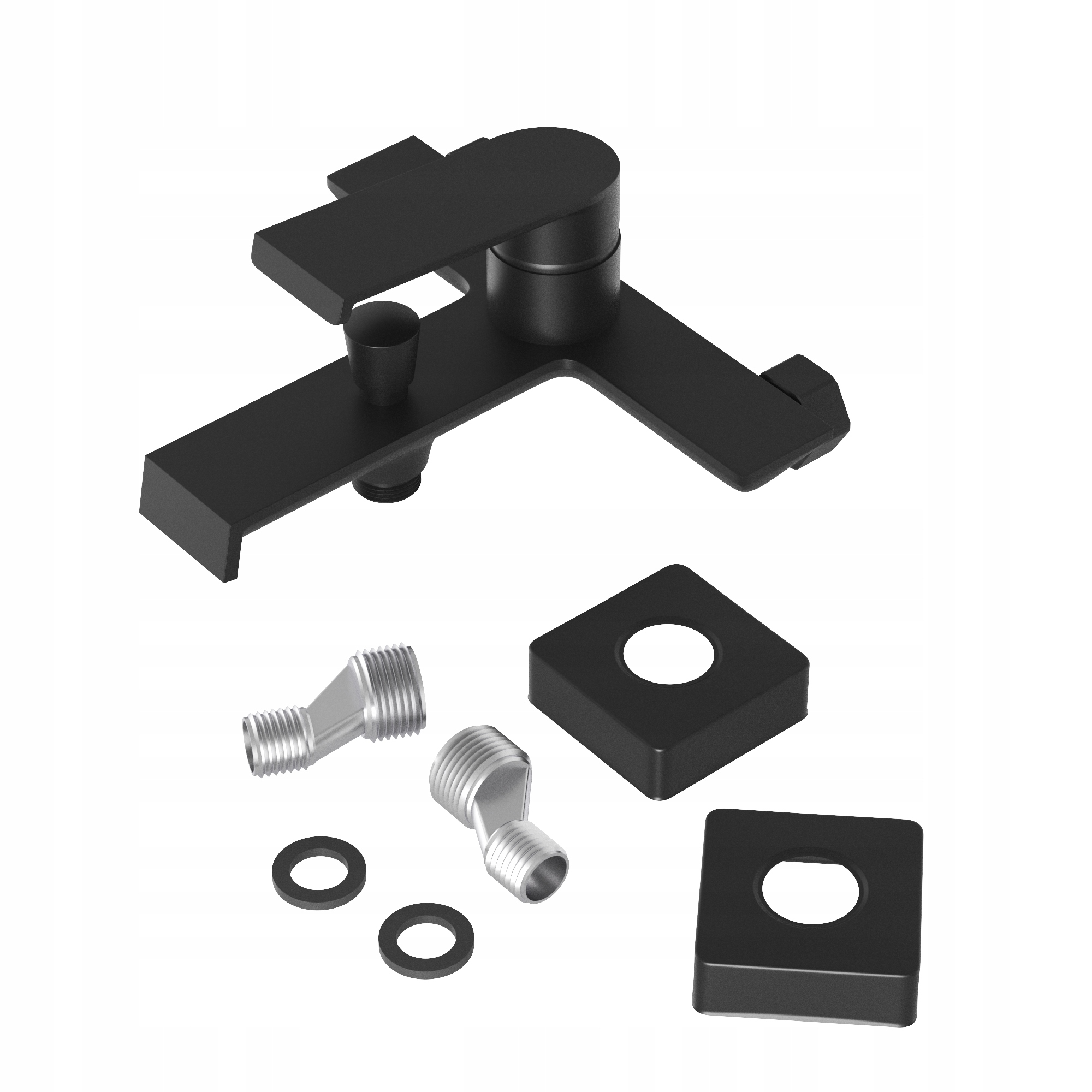 Vaňová Sprchová Batéria Nástenná Čierna Matná Kúpeľňová Zrubová