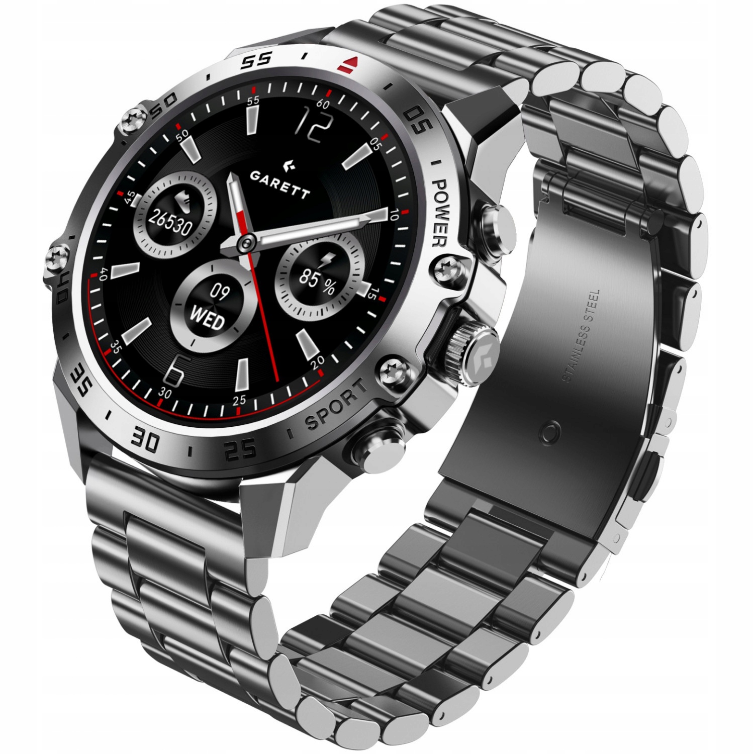 Chytré Hodinky Pánské Garett 5904238486849 stříbrné náramek