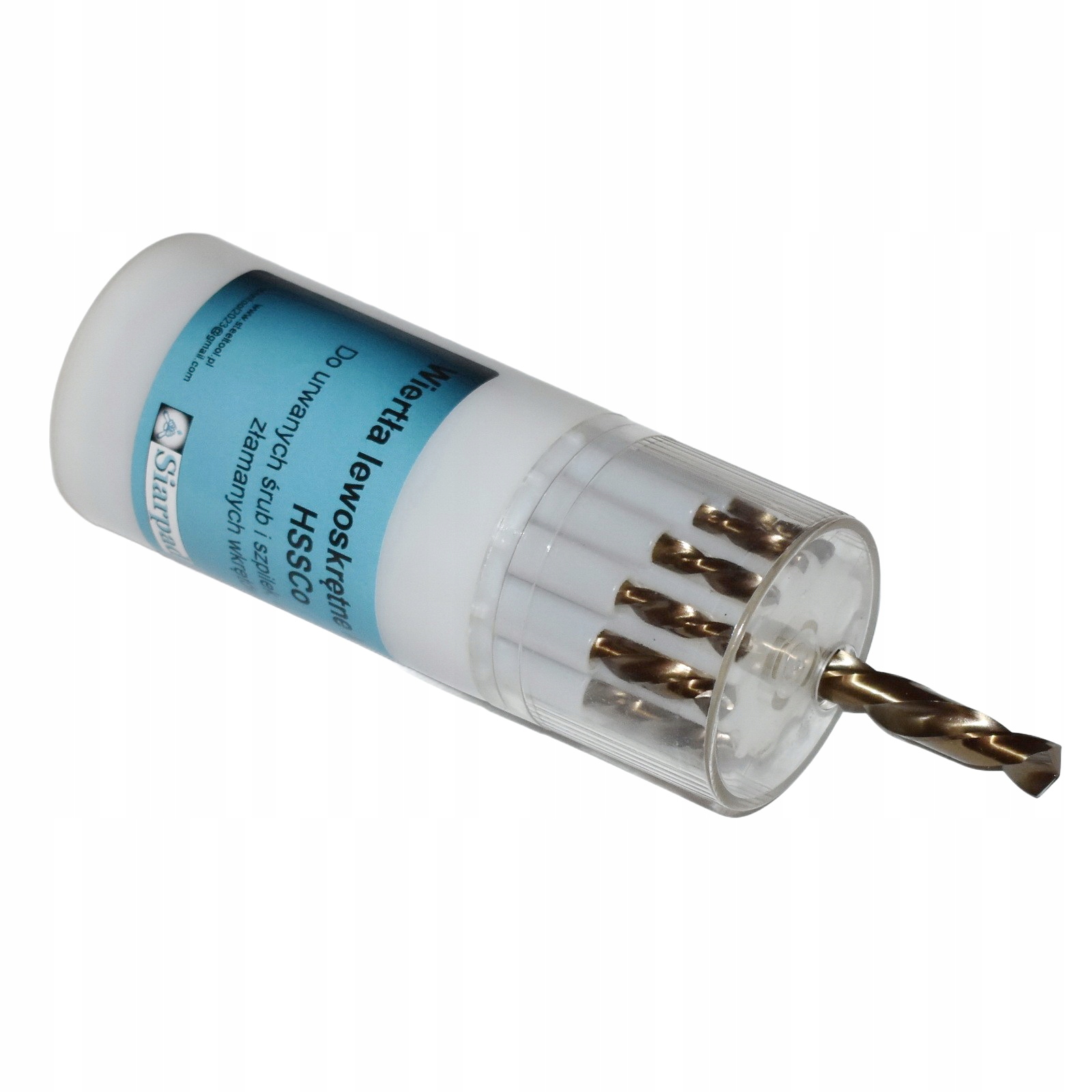 Zestaw lewych wierteł kobaltowych HSS-Co 11 szt. w tubie. Wiertła lewe.