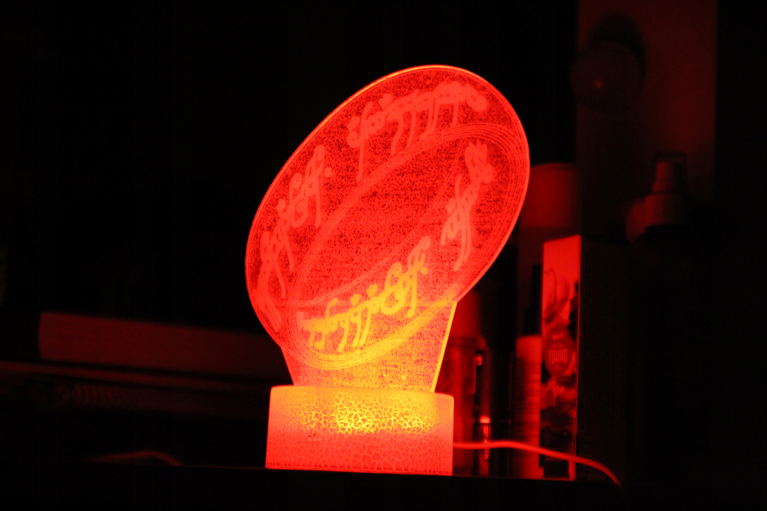 PREMIUM lampka WŁADCA PIERŚCIENI SUPER LAMPA 3D LED USB PIERŚCIEŃ RGB MP092 Marka inna