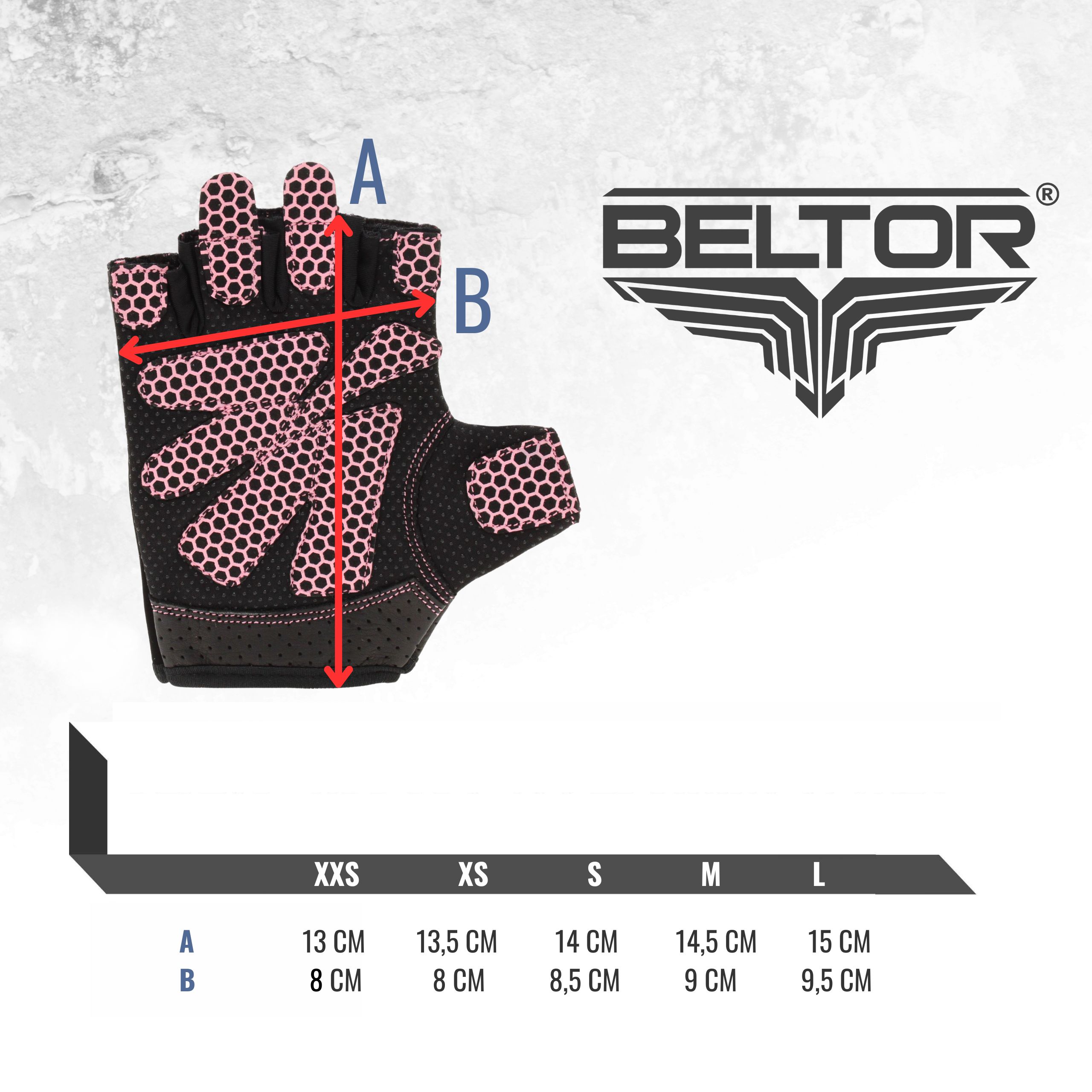 BELTOR RĘKAWICZKI TRENINGOWE DO ĆWICZEŃ LADIES TOUCH FITNESS RÓŻOWE XS Materiał dominujący skóra naturalna