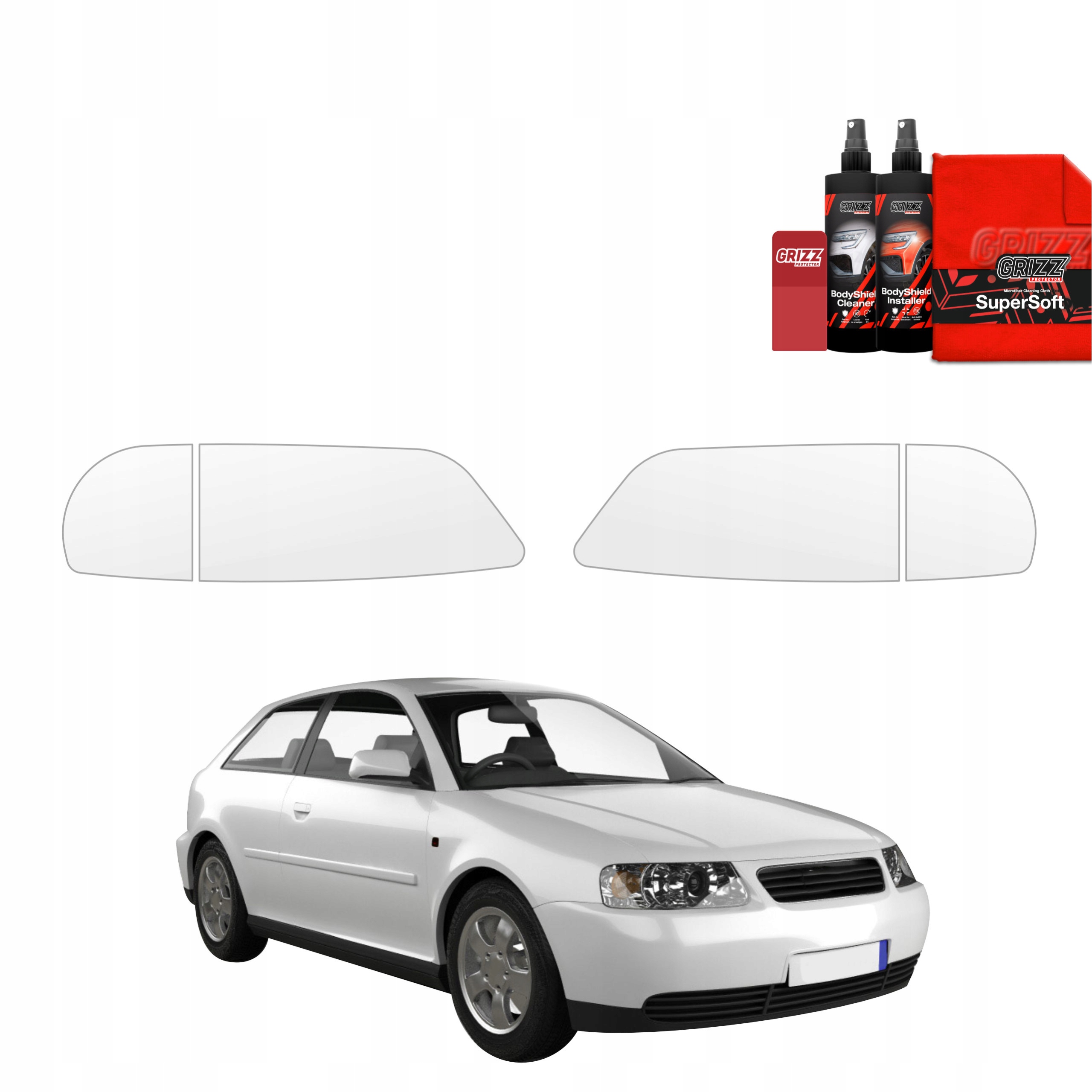 4v1 Fólie Ppf dýha na lampy pro Audi A3 8L Hatchback 3D (1996-2003)