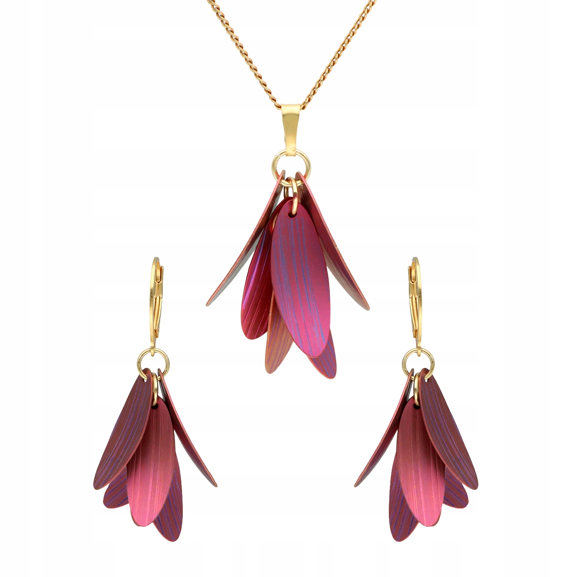 Sada okvětních lístků fialový titan stříbro