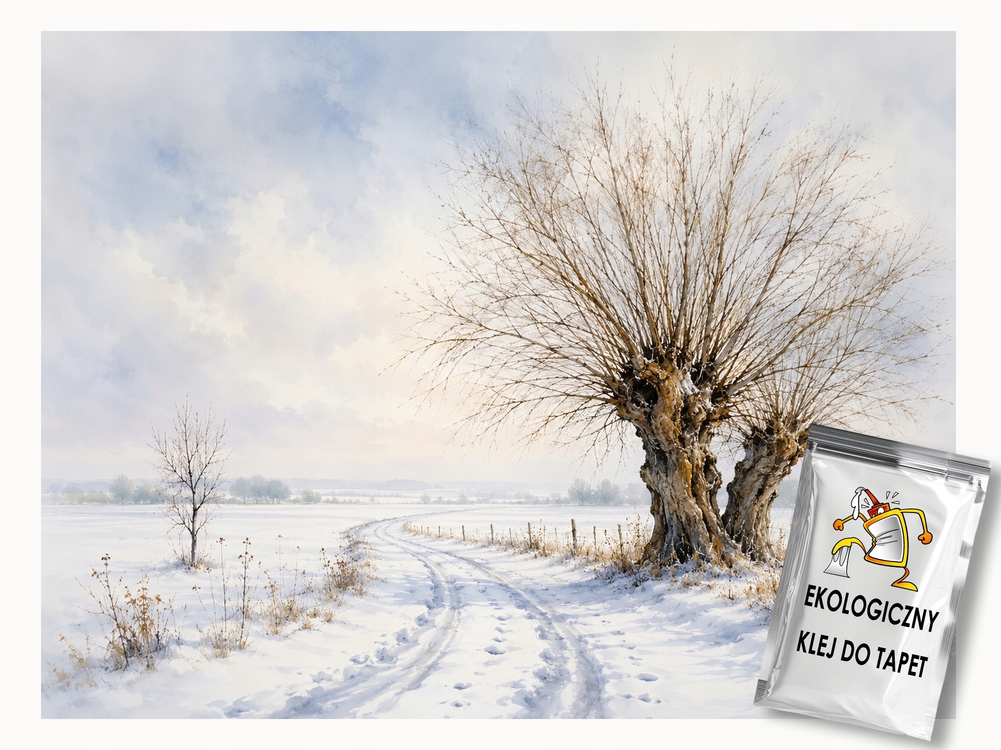Fototapeta Flizelina Zima Sneh Mráz Cesta Strom Vŕba 416x290 130g