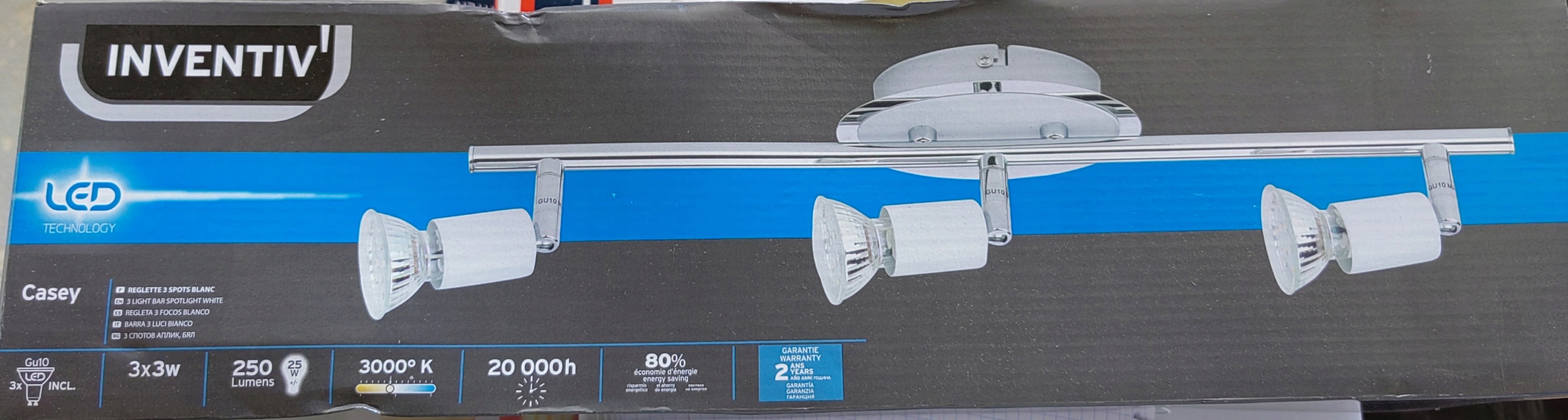 LAMPA SPOT SUFITOWA REFLEKTOR KIERUNKOWY 3x3W LED Zasilanie sieciowe