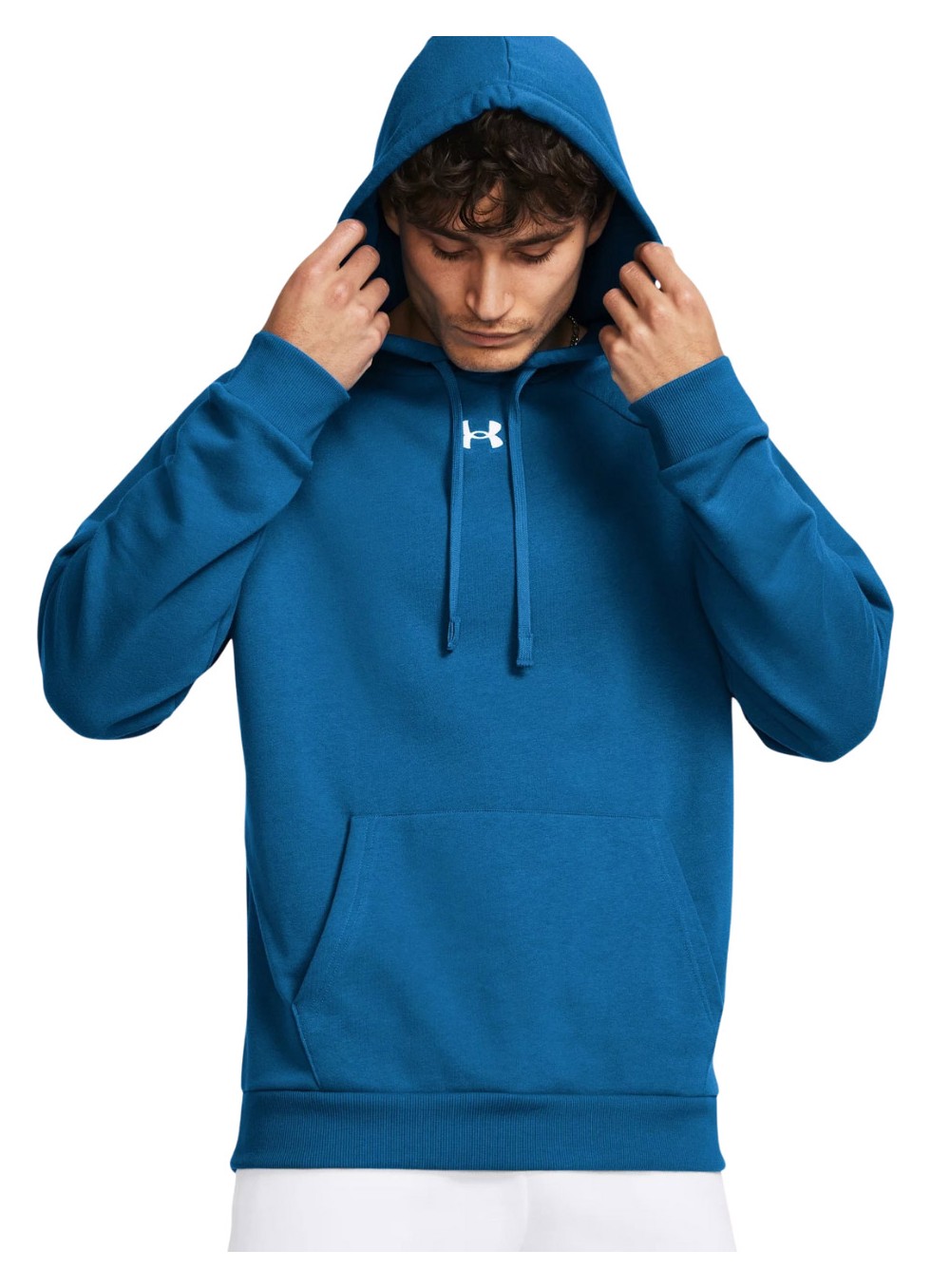 Mikina Under Armour Rival Fleece Hoodie modrá 1379757 406 vel. M
