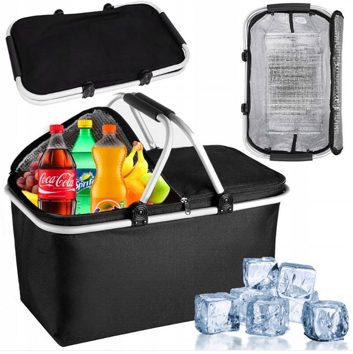 KOSZ PIKNIKOWY SKŁADANY TERMICZNY TURYSTYCZNY IZOLACYJNY KOSZYK NA ZAKUPY Marka BNTrade