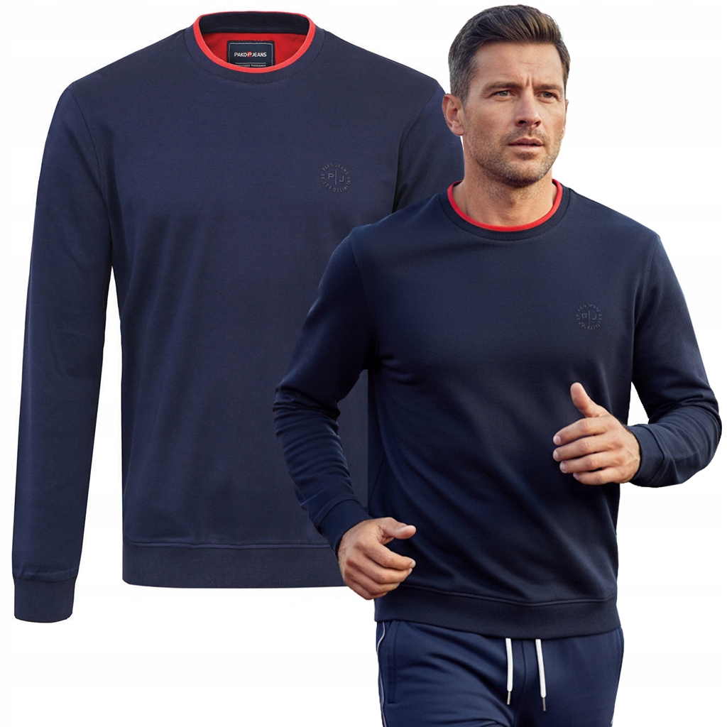 Pánská mikina bez kapuce Pánská mikina tenká bavlna, Ikon, bavlna , XXL Pako Jeans