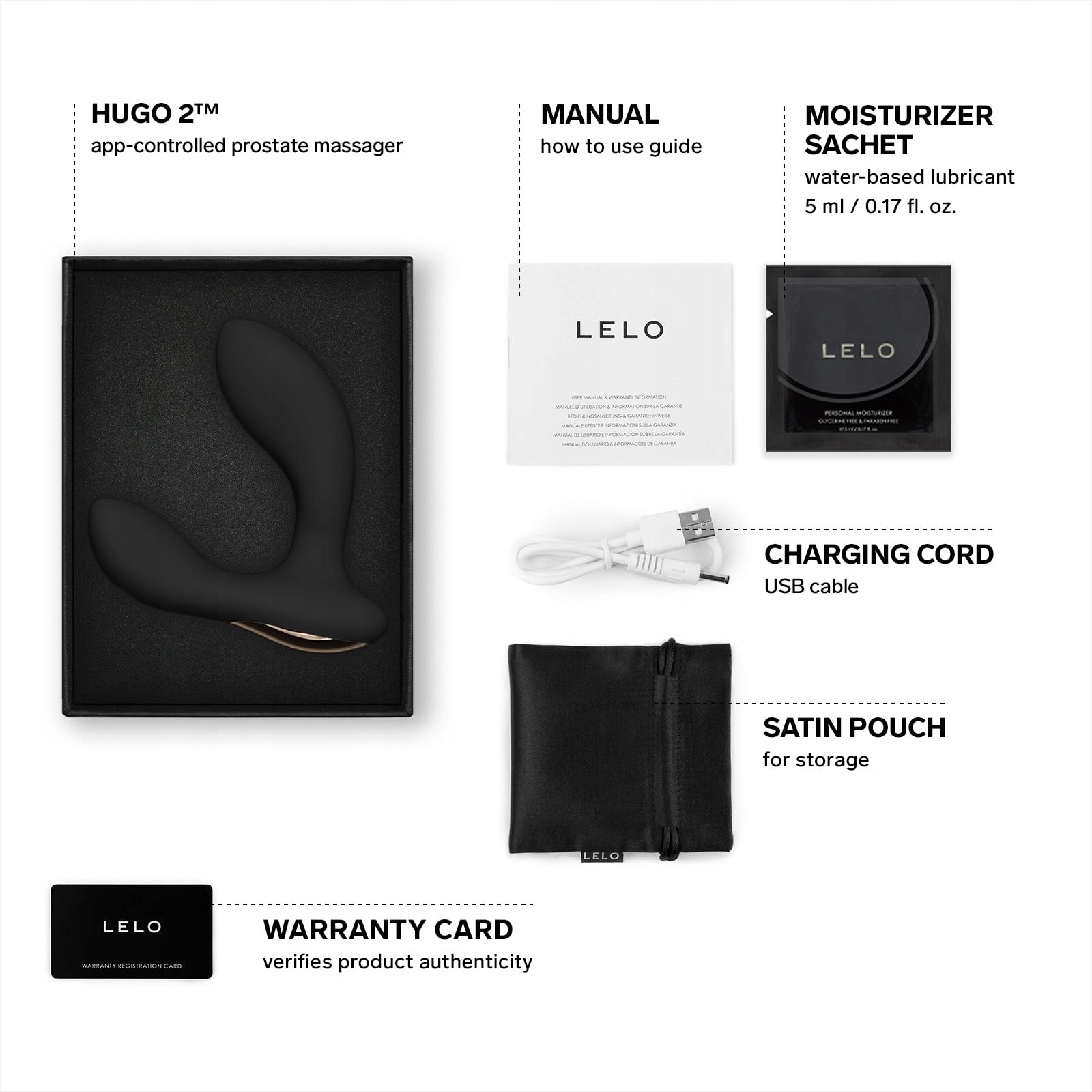 LELO HUGO 2 Wibrator Prostaty Bluetooth 10 Trybów Stymulacja Mężczyzn — miniatura 2