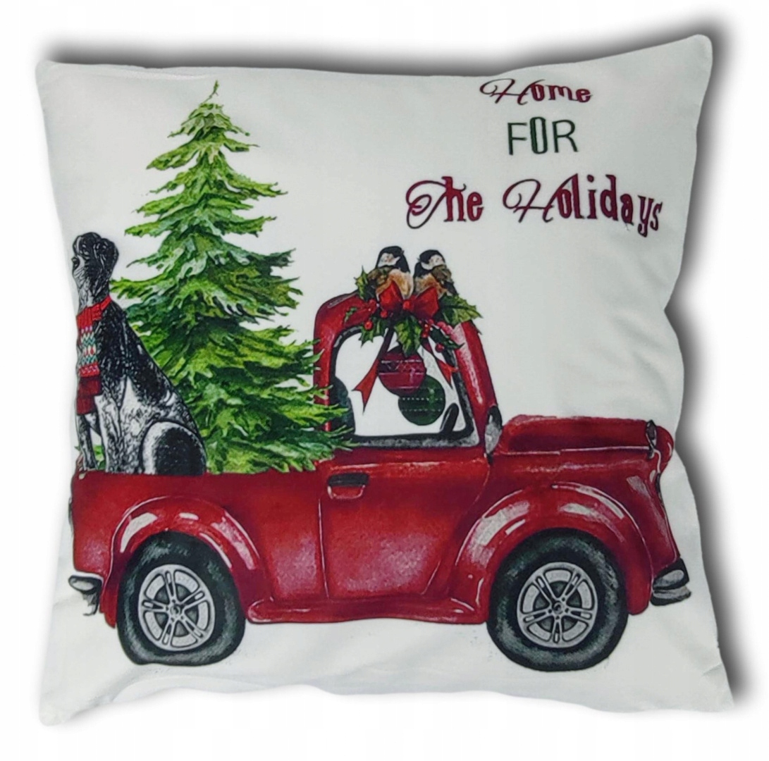 

Poszewka Świąteczna Truck Christmas Tree I Pies