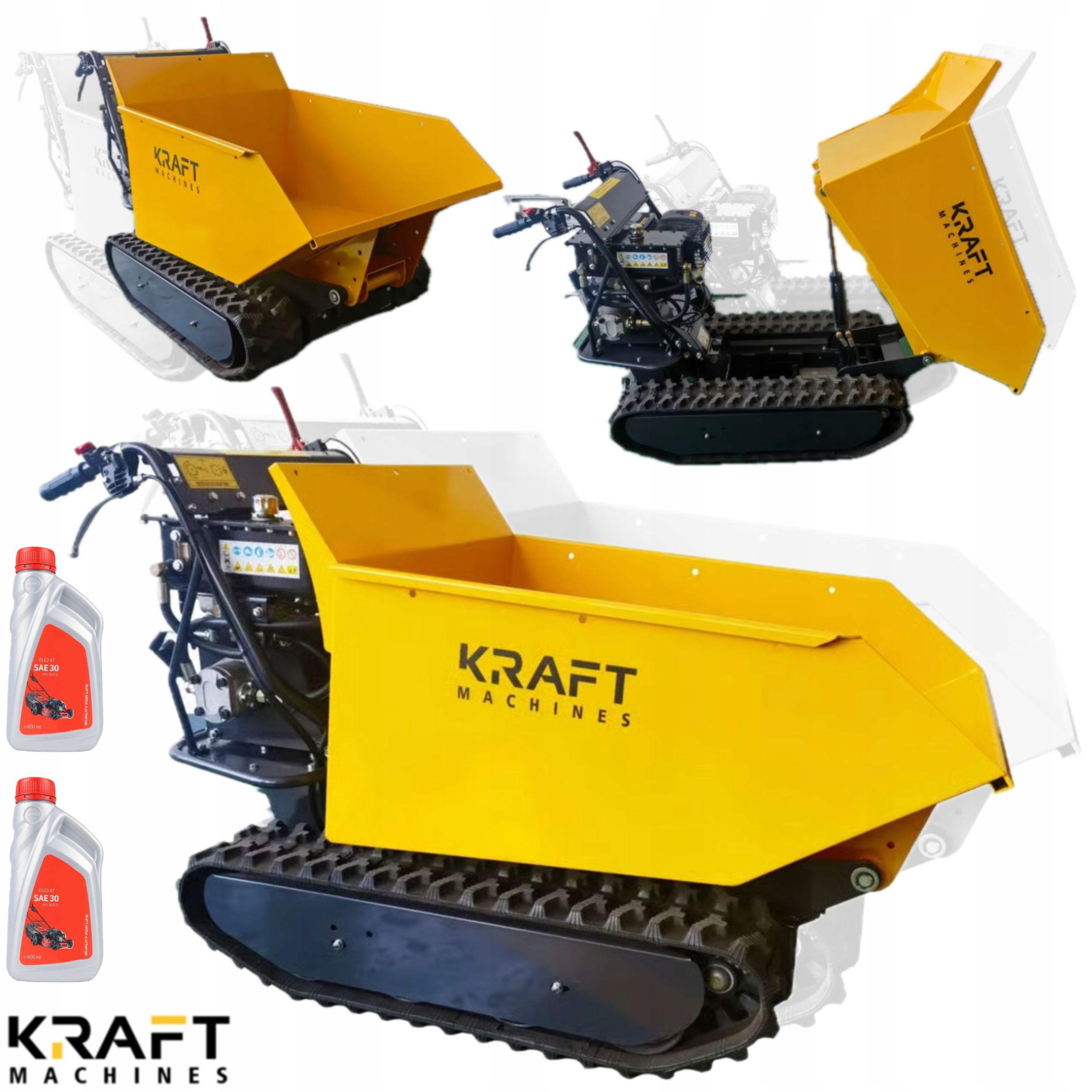 Mini Wozidło Spalinowe 500KG KD500HBR Z Gąsienicami Hydrauliczny Wysyp