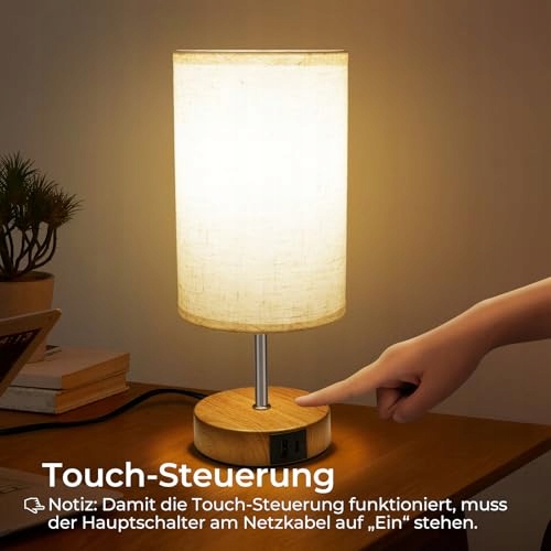 SURIIGHT LAMPKA NOCNA DOTYKOWA Z USB A C OŚWIETLENIE LED Z ŻARÓWKĄ — miniatura 3